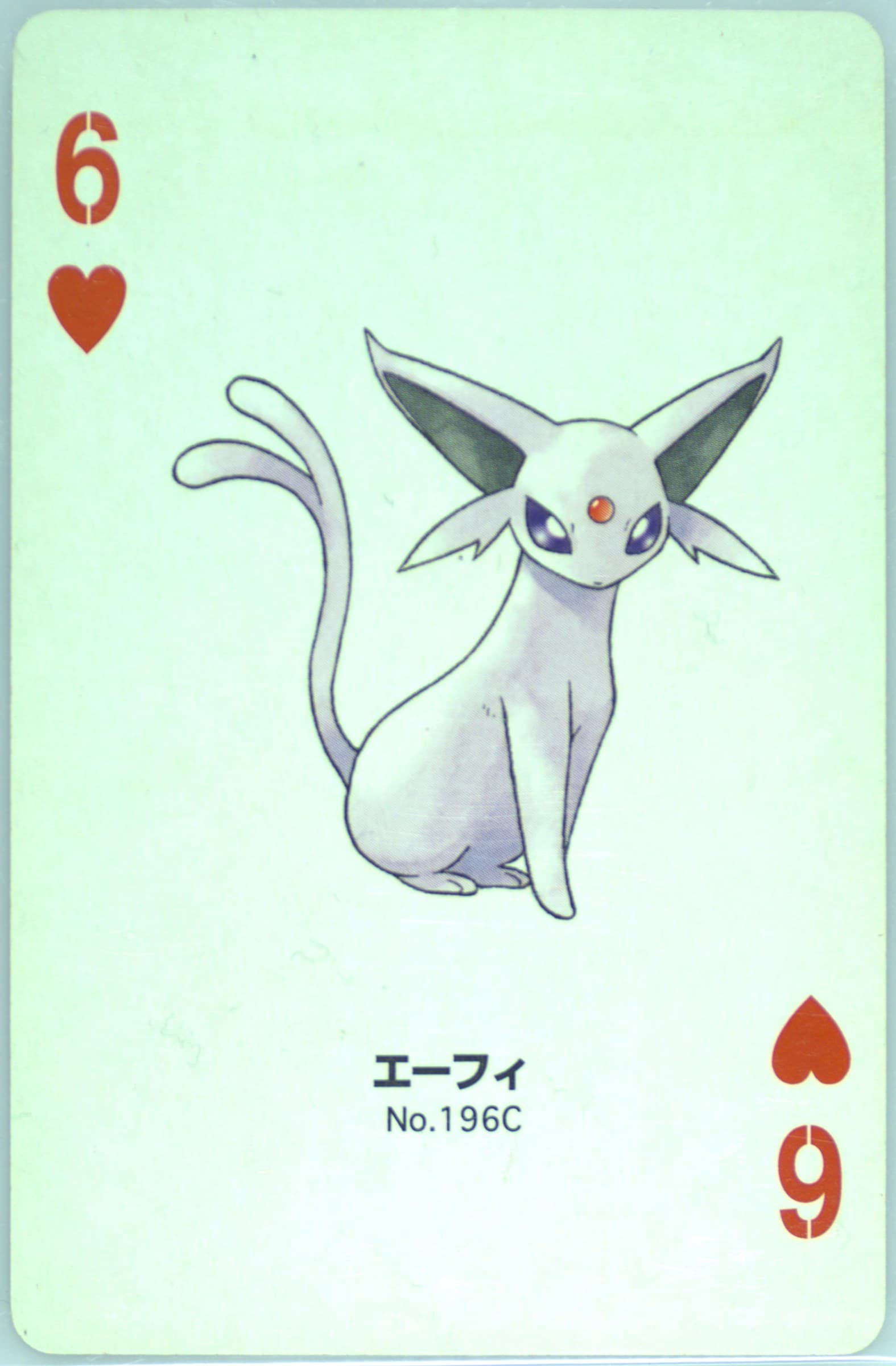 Espeon 6 of Hearts (196C) 2000 Pokemon Gold Version Part 2 Playing Cards