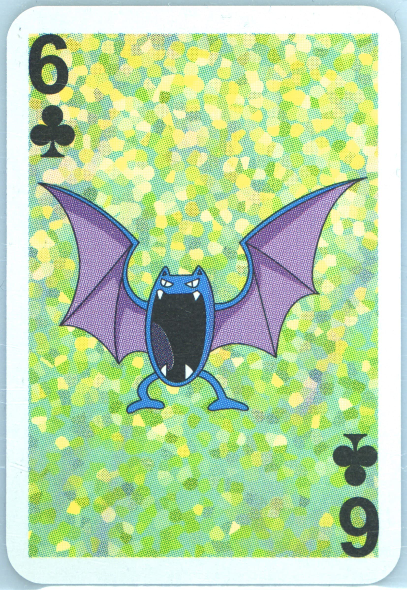 Golbat 6 of Clubs 1999 Bicycle Pokemon Mini Playing Cards Green Deck