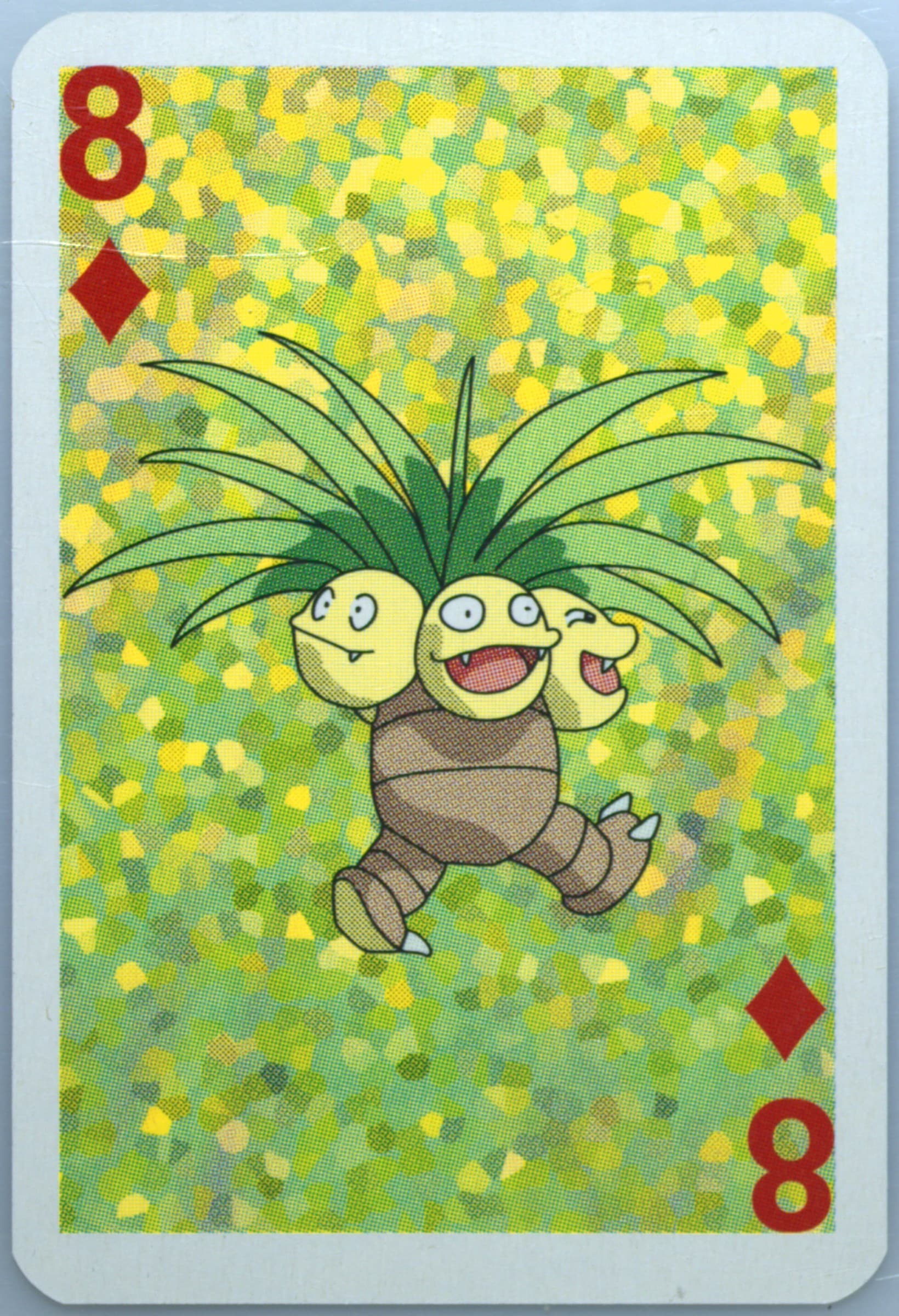Exeggutor 8 of Diamonds 1999 Bicycle Pokemon Mini Playing Cards Green Deck