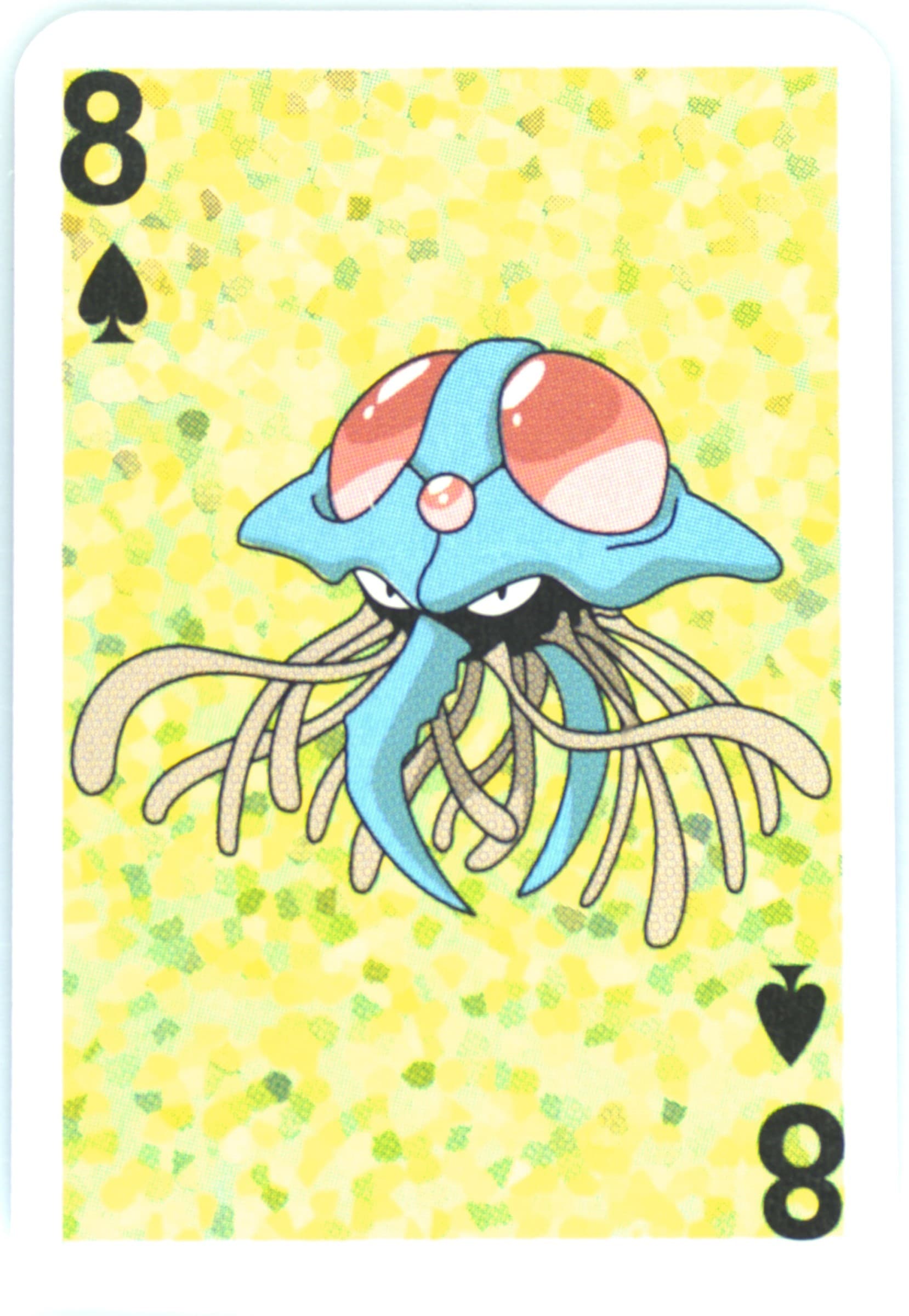 Tentacruel 8 of Spades 1999 Bicycle Pokemon Mini Playing Cards Green Deck
