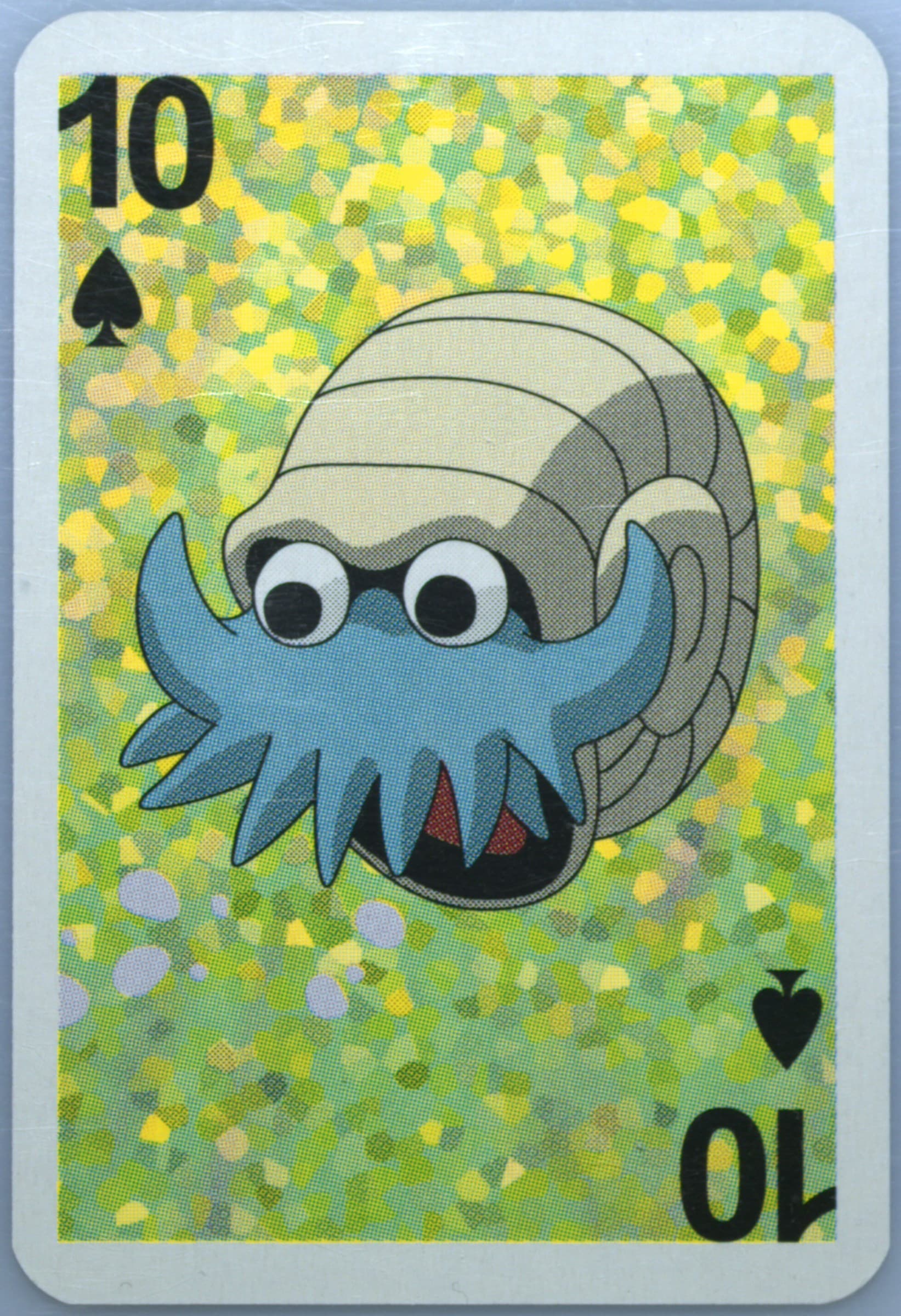 Omanyte 10 of Spades 1999 Bicycle Pokemon Mini Playing Cards Green Deck