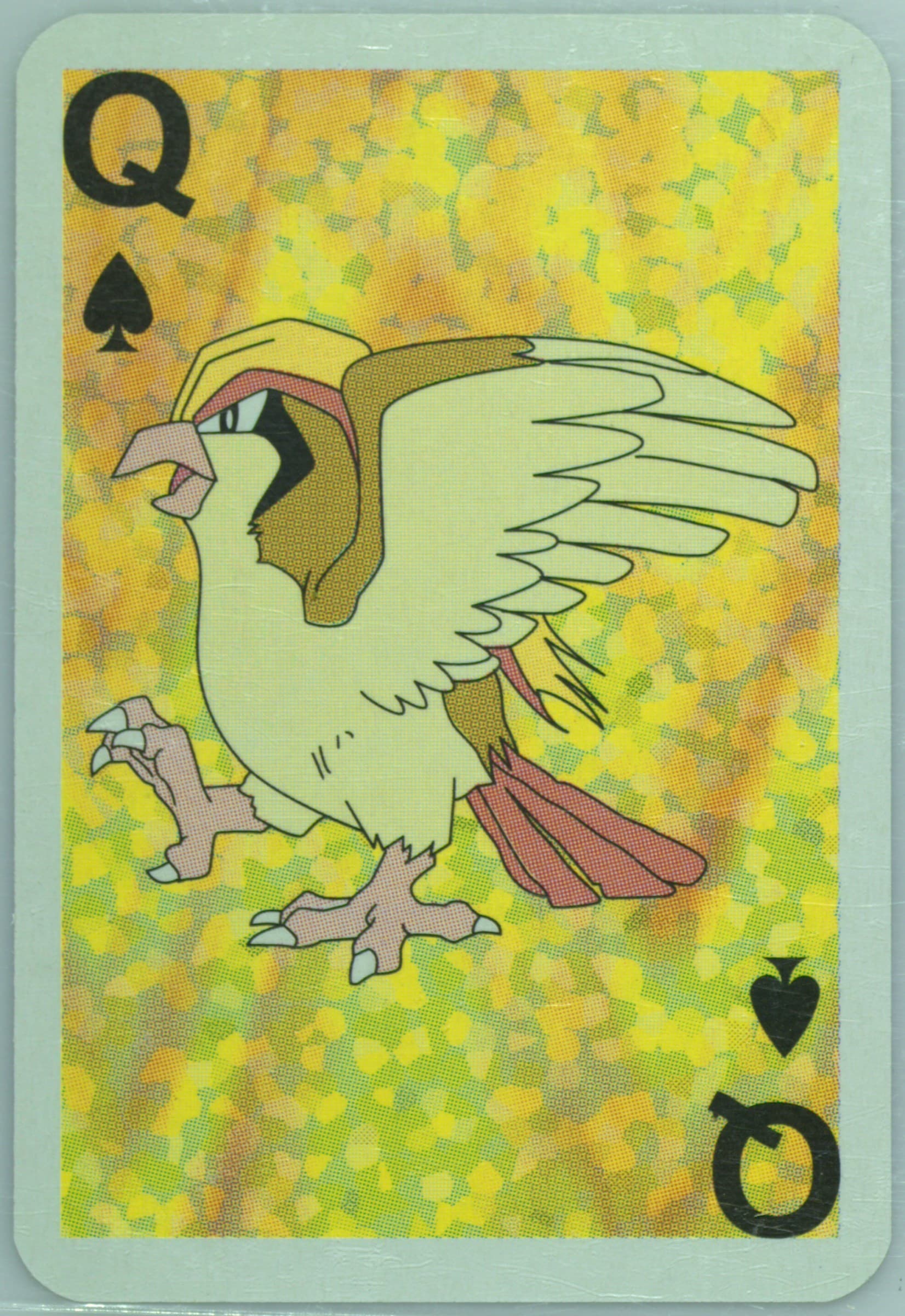Pidgeot Queen of Spades 1999 Bicycle Pokemon Mini Playing Cards Green Deck
