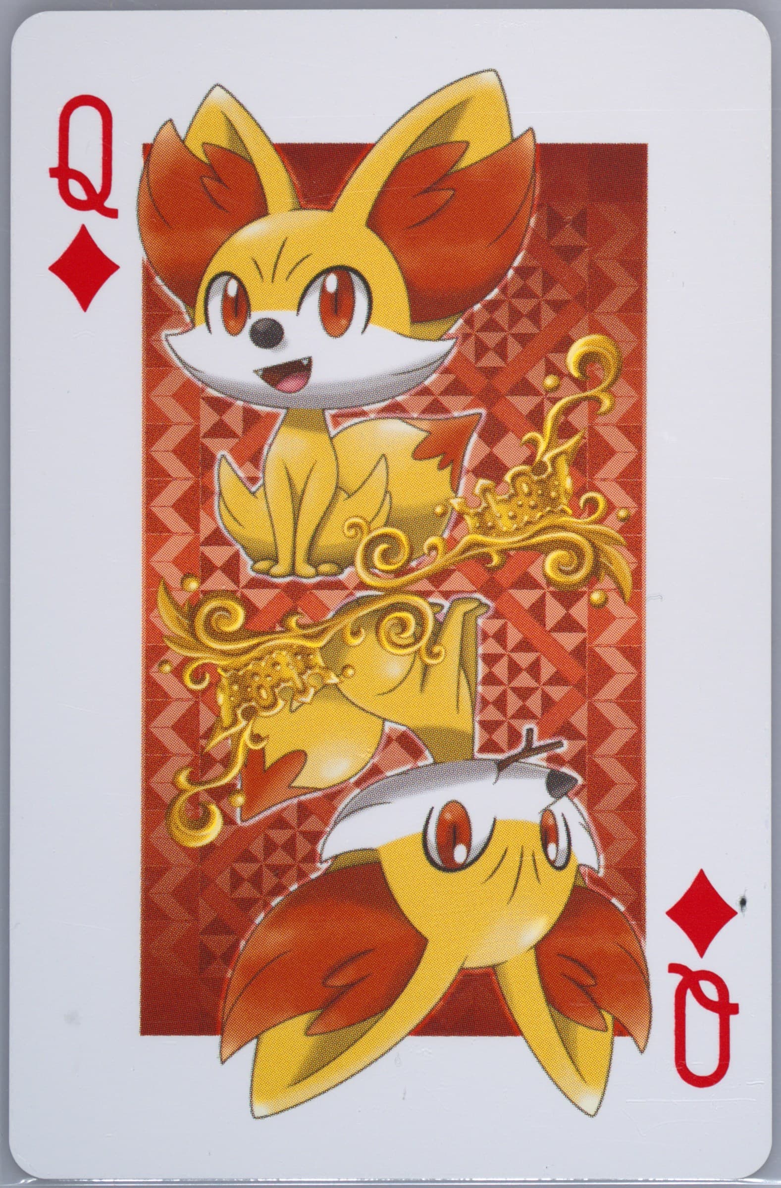 Queen of Diamonds Fennekin 2013 Pokemon Center Tokyo Bay Playing Cards