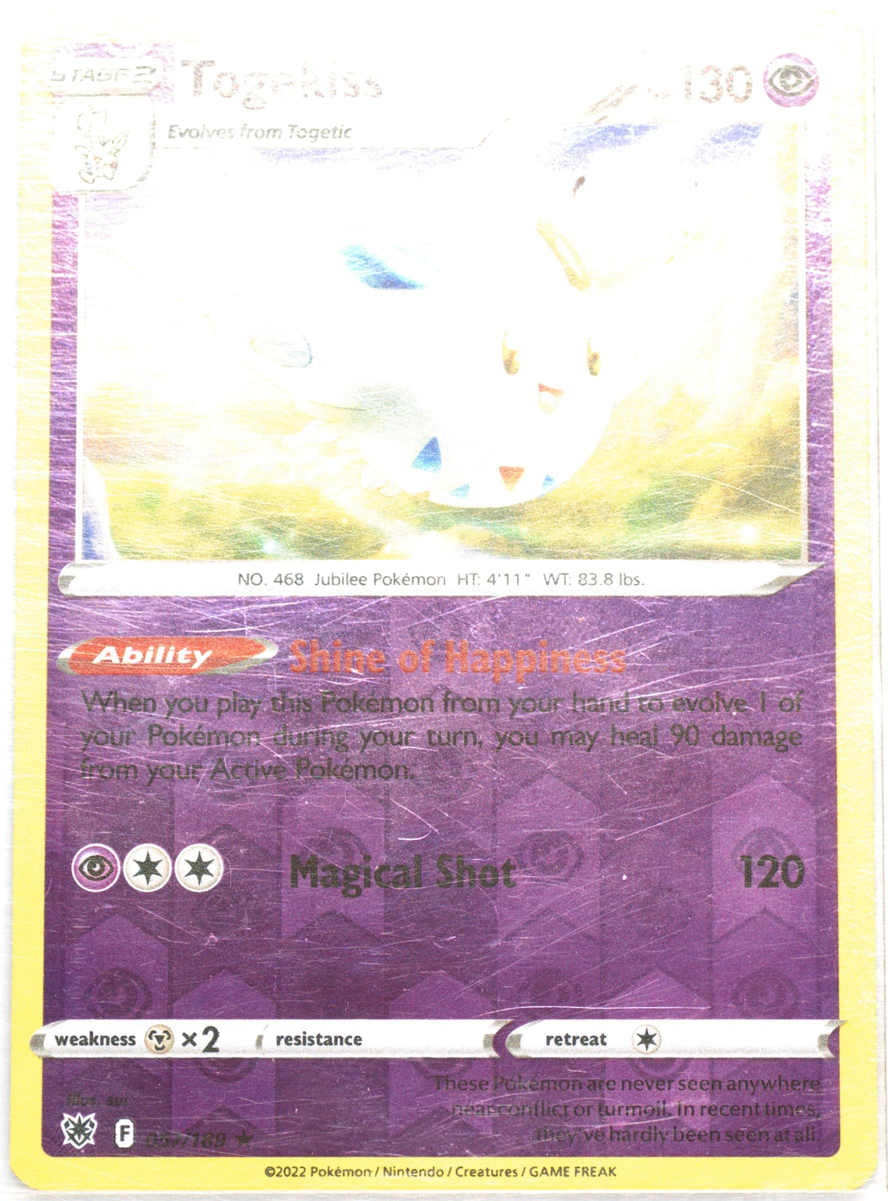 Togekiss-Reverse Foil (057) 2022 Pokemon Sword & Shield Astral Radiance