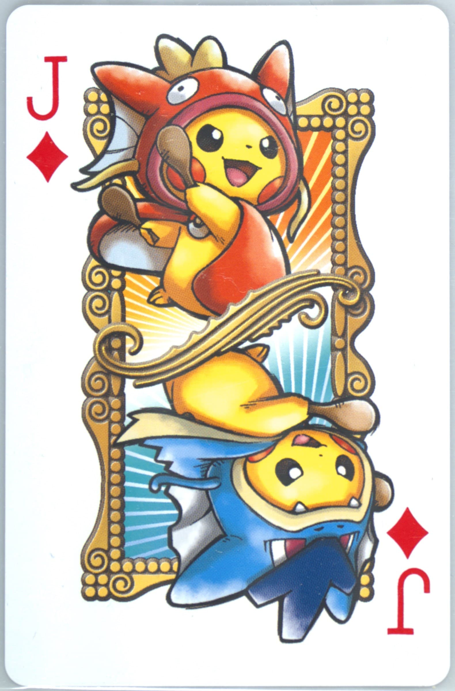Jack of Diamonds 2015 Pokemon Playing Cards Pretend Magikarp & Gyarados Pikachu