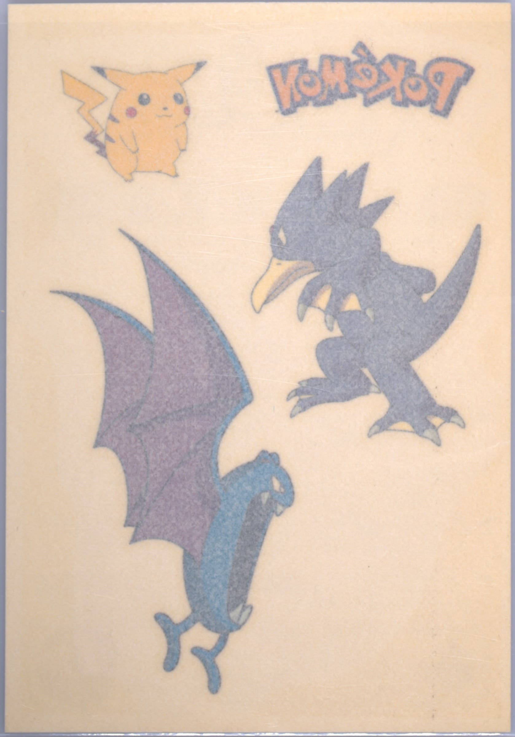 Golbat/Golduck/Pikachu With Coating (17) 2000 Merlin Pokemon Tattoos