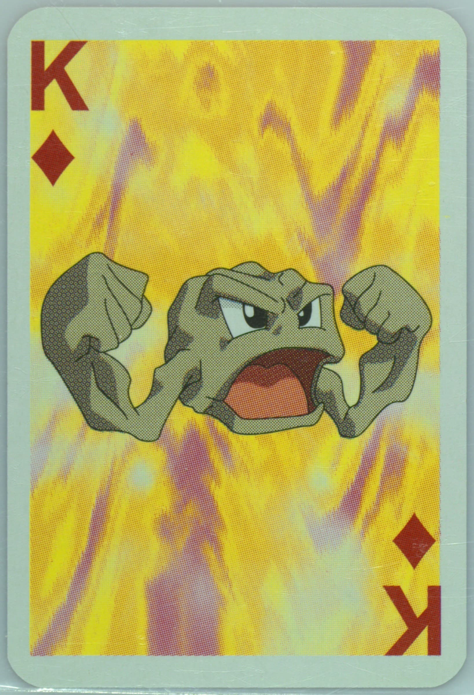 Geodude King of Diamonds 1999 Bicycle Pokemon Mini Playing Cards Red Deck