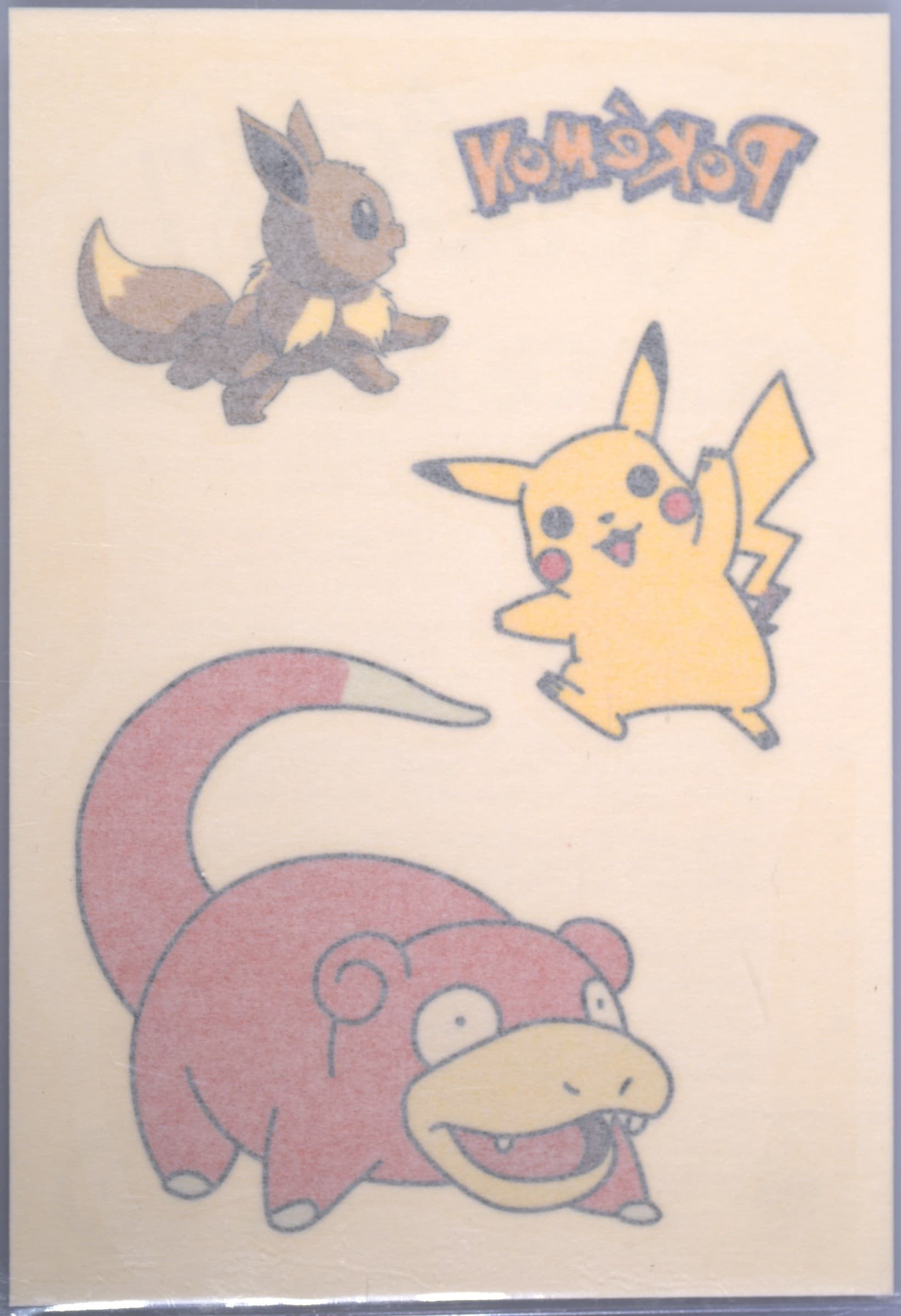 Eevee/Pikachu/Slowpoke With Coating (10) 2000 Merlin Pokemon Tattoos