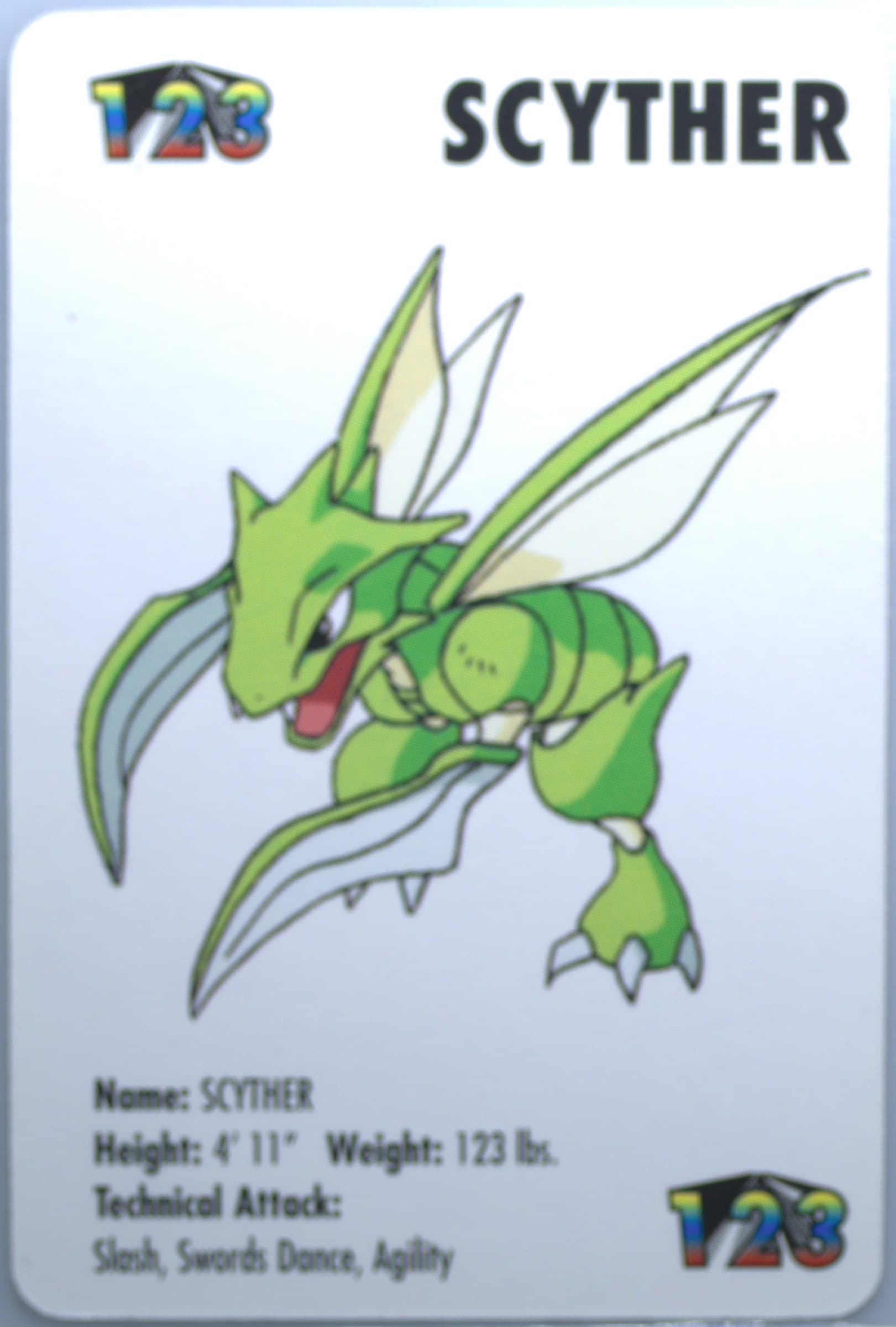Scyther (123) 1998 Kfc Pokemon Card Game