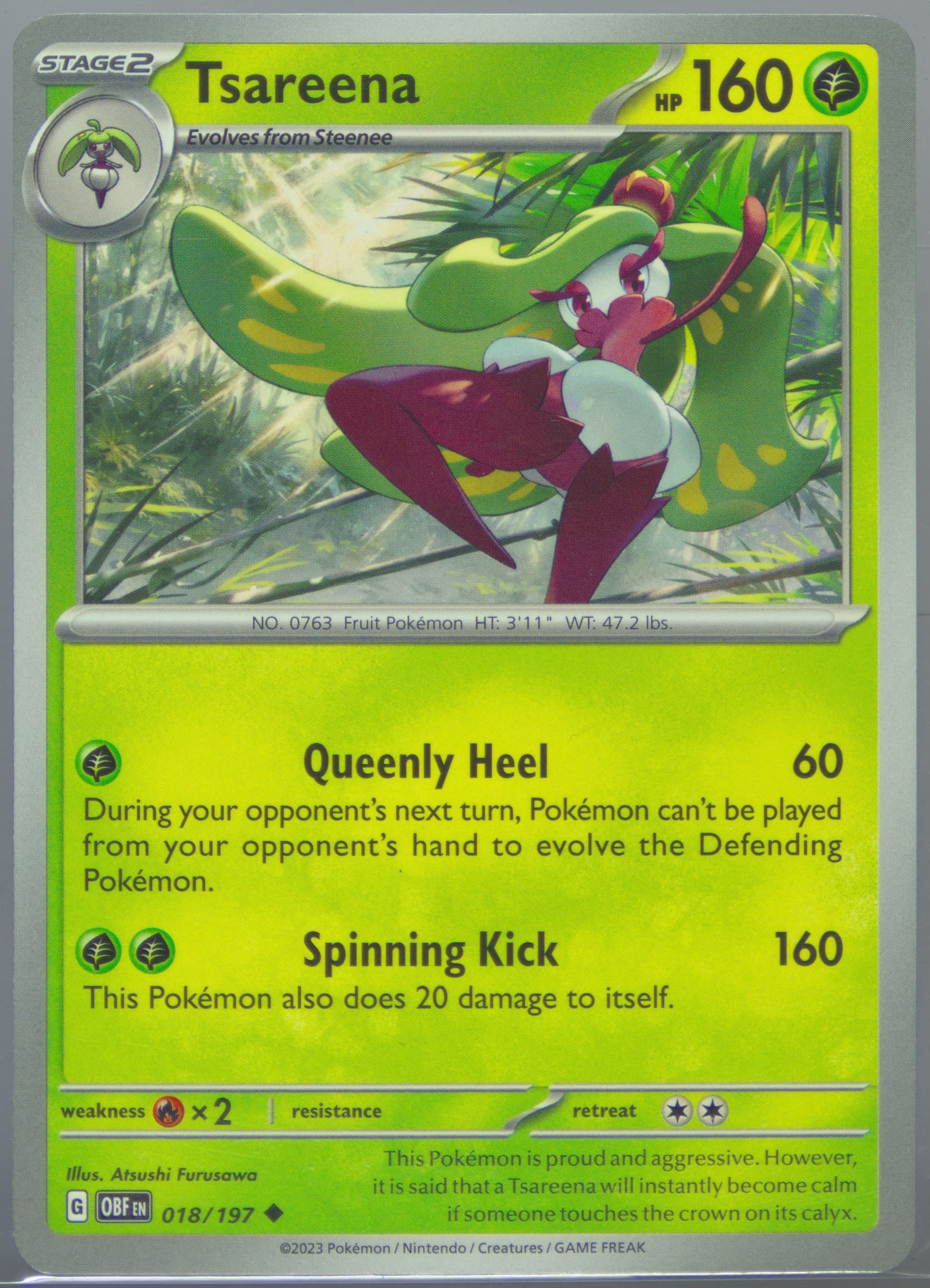 Tsareena (018) 2023 Pokemon Obf EN-Obsidian Flames