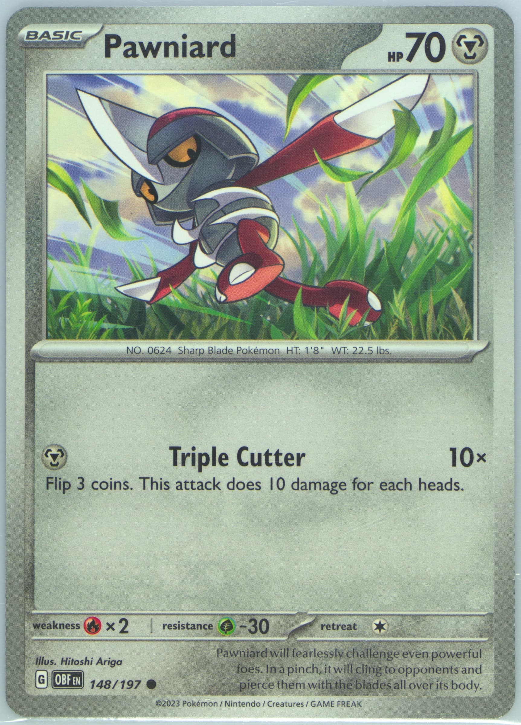 Pawniard (148) 2023 Pokemon Obf EN-Obsidian Flames