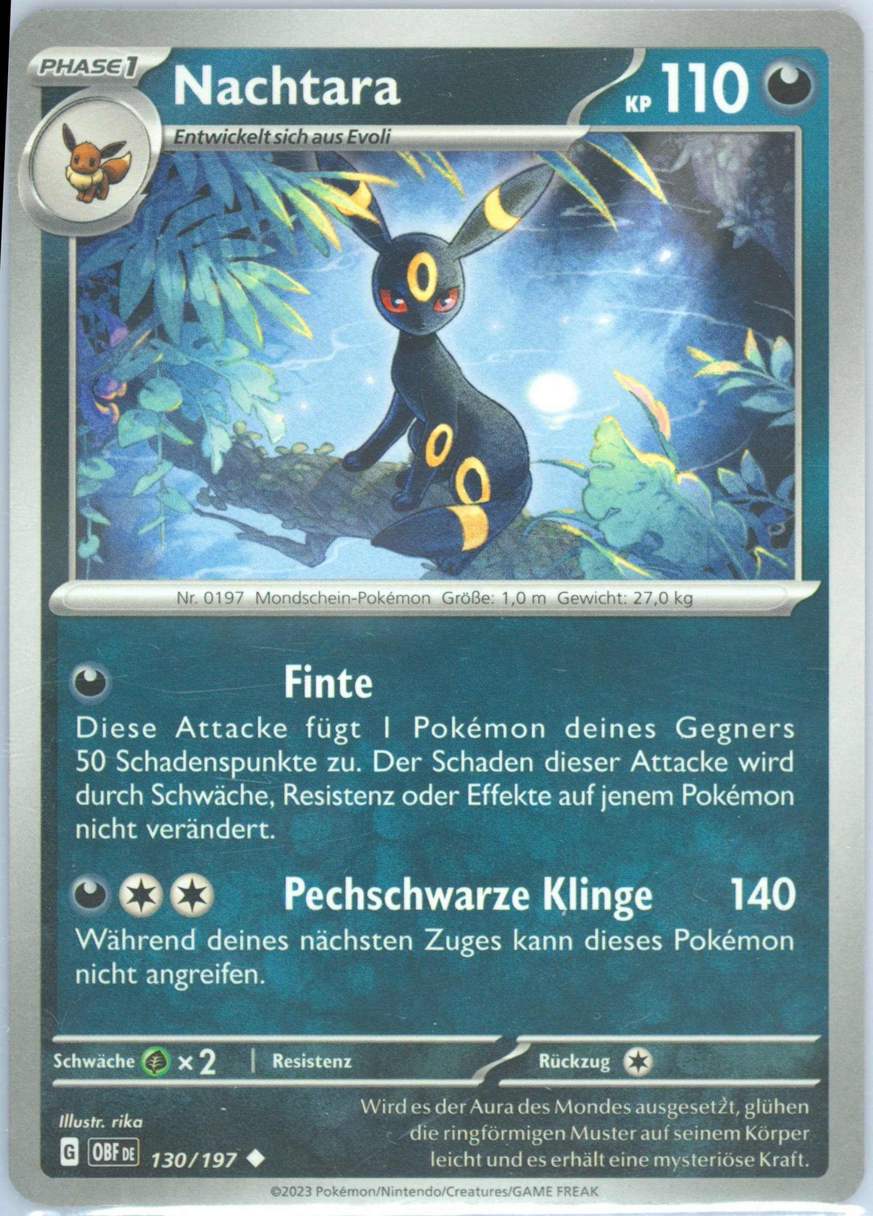 Umbreon (130) 2023 Pokemon German Obf de-Obsidian Flames