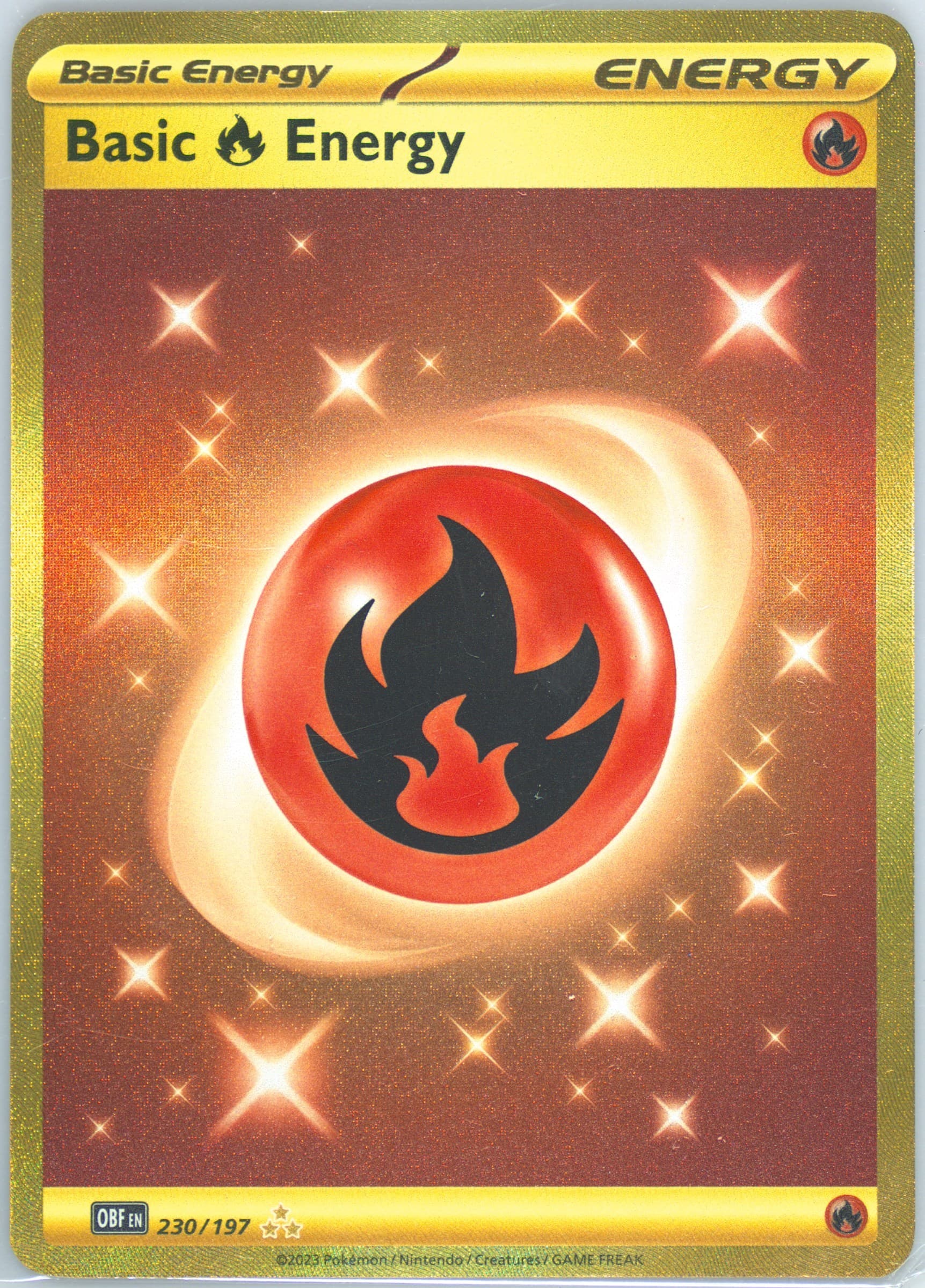 Basic Fire Energy Hyper Rare (230) 2023 Pokemon German Obf de-Obsidian Flames