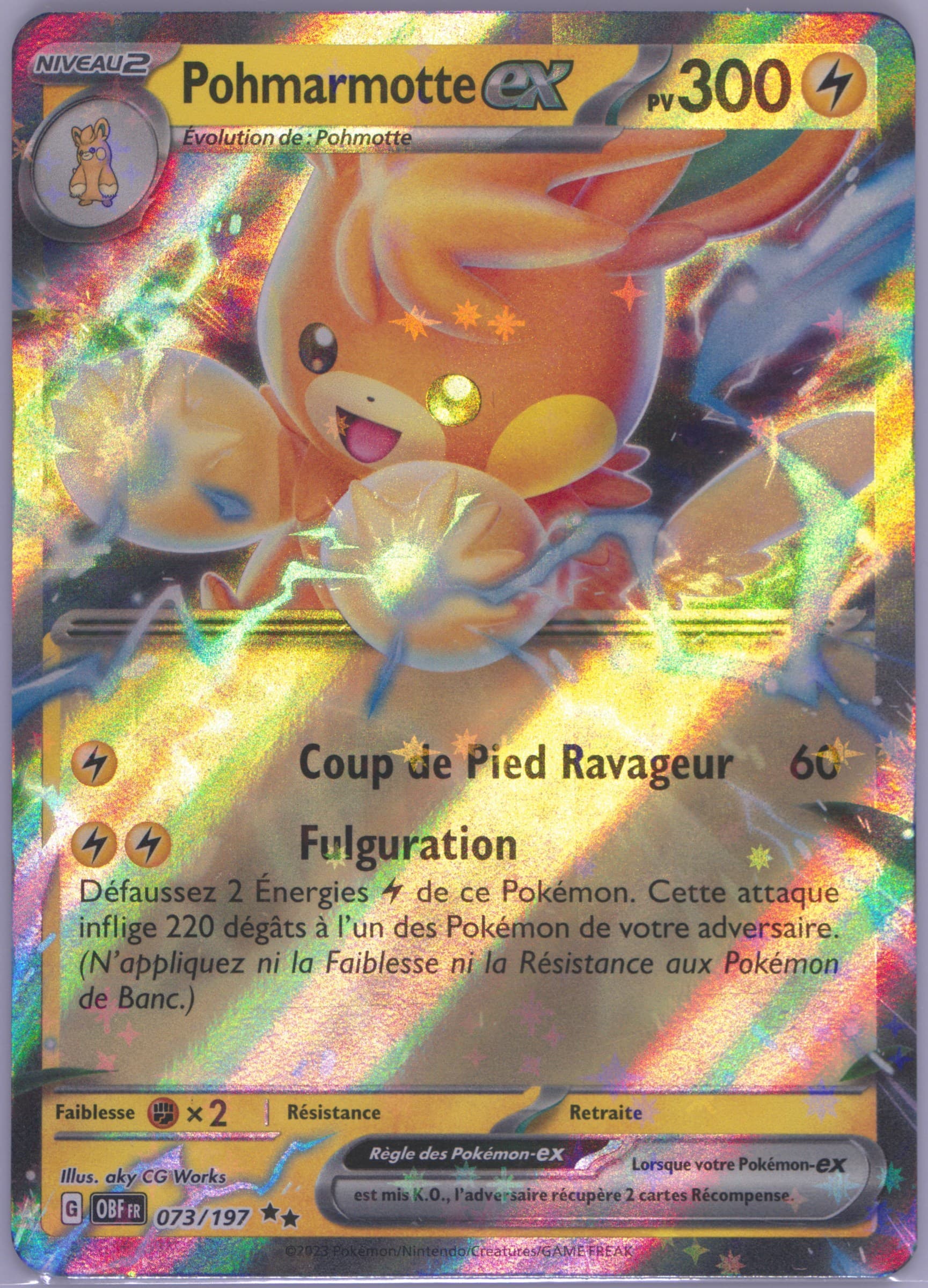 Pawmot EX (073) 2023 Pokemon French Obf FR-Obsidian Flames