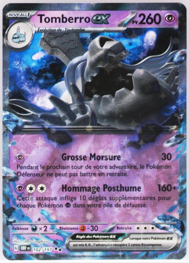 Houndstone EX (102) 2023 Pokemon French Obf FR-Obsidian Flames