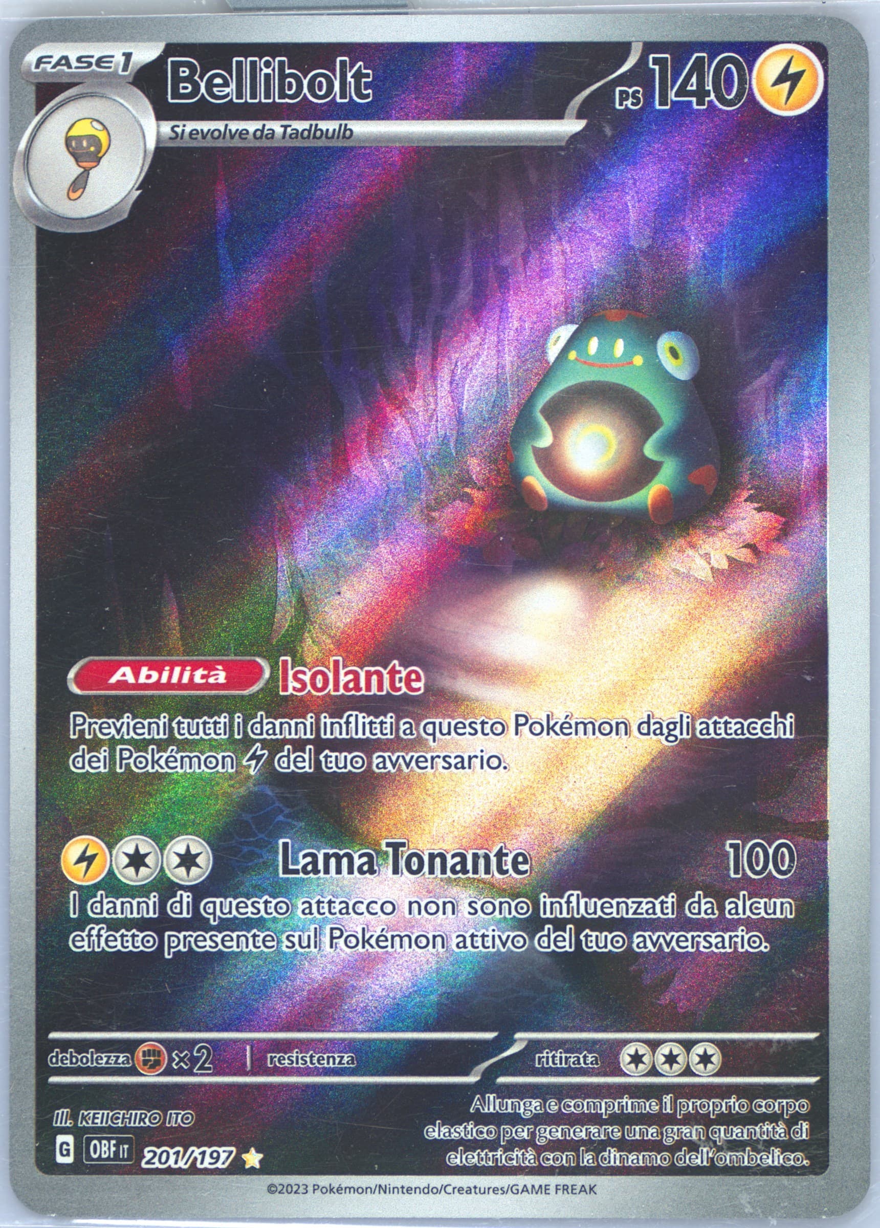 Bellibolt Illustration Rare (201) 2023 Pokemon Italian Obf It-Obsidian Flames