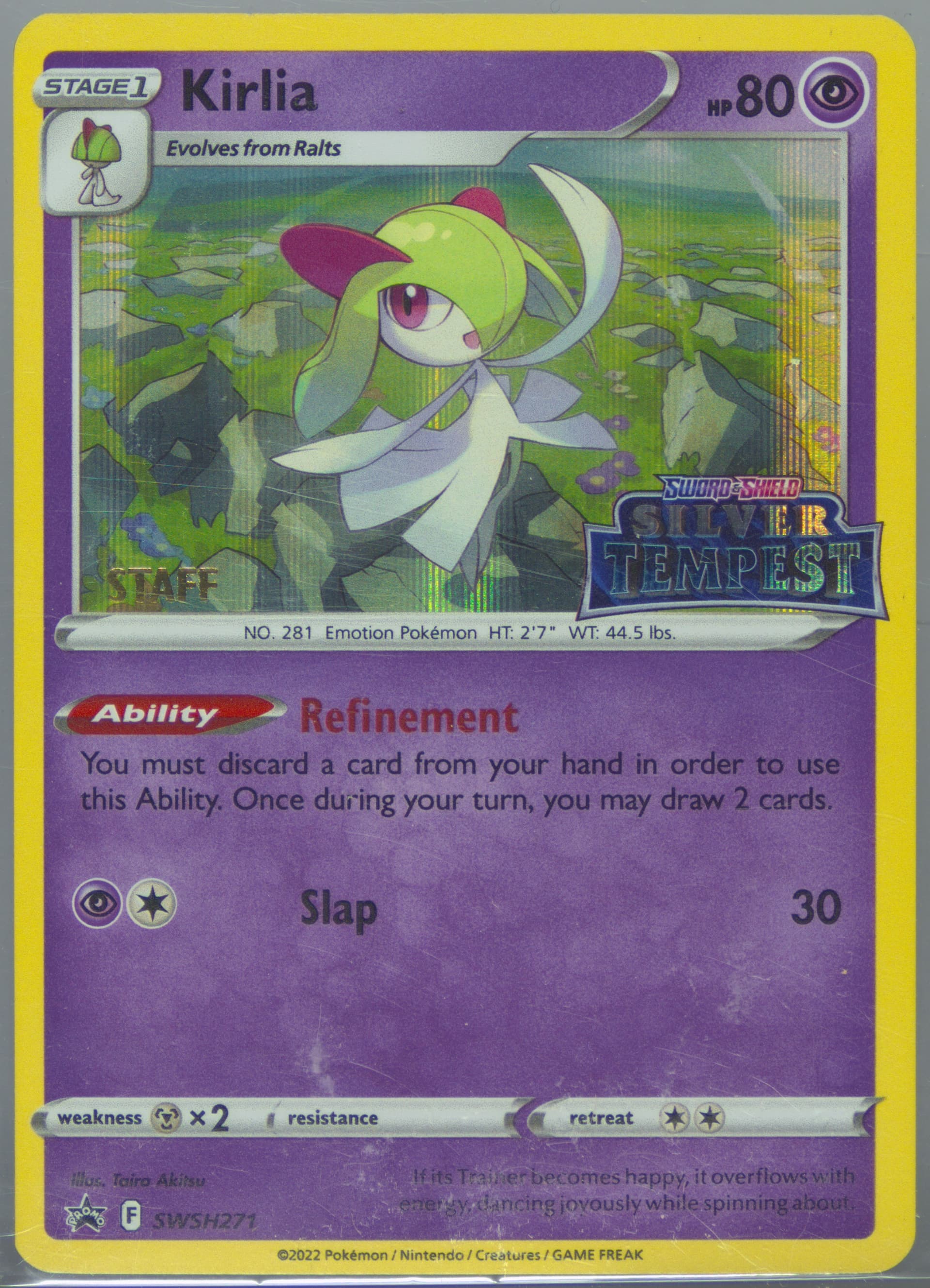 Kirlia-Holo Prerelease-Staff (271) 2023 Pokemon Swsh Black Star Promo