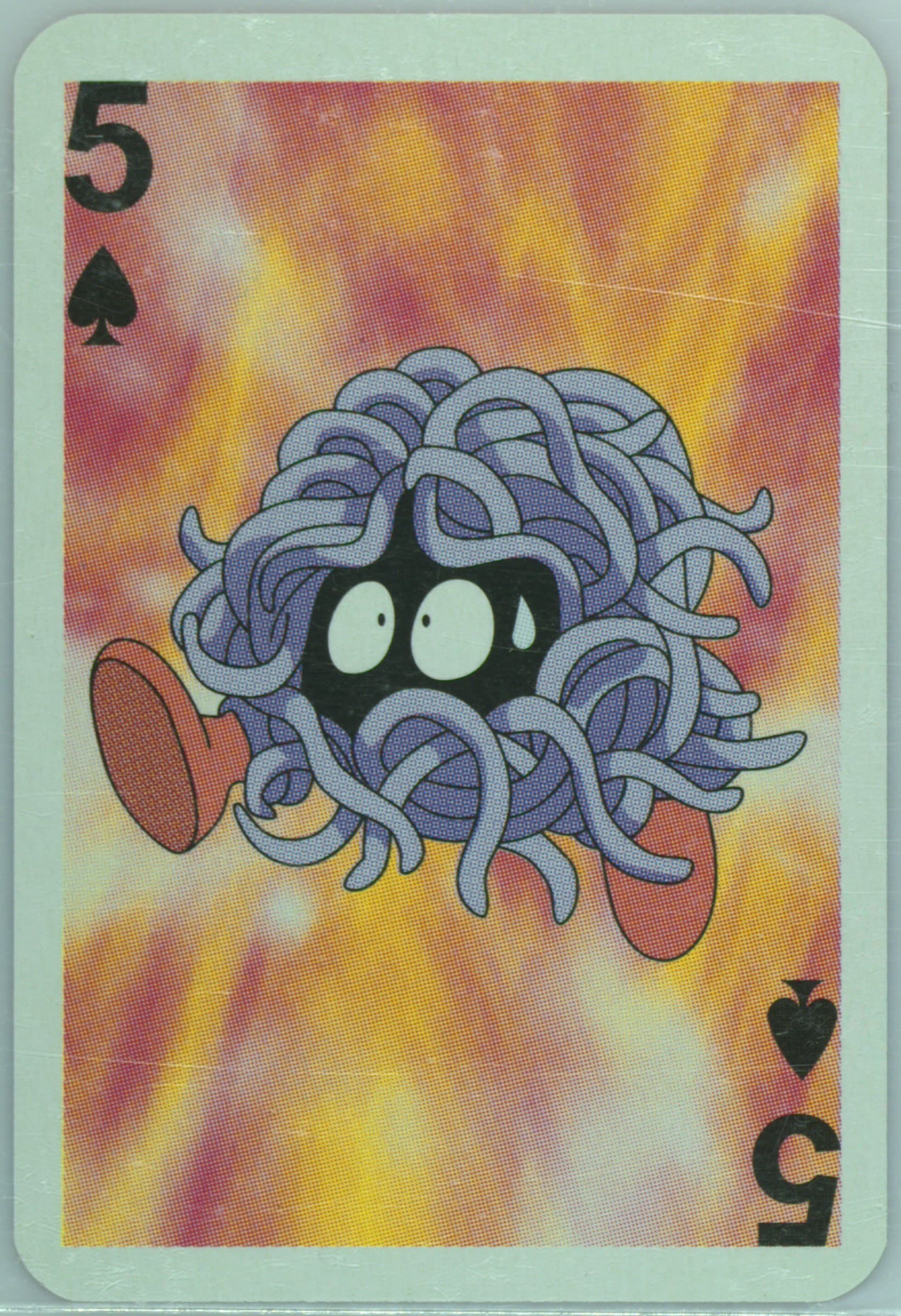 Tangela 5 of Spades 1999 Bicycle Pokemon Mini Playing Cards Red Deck