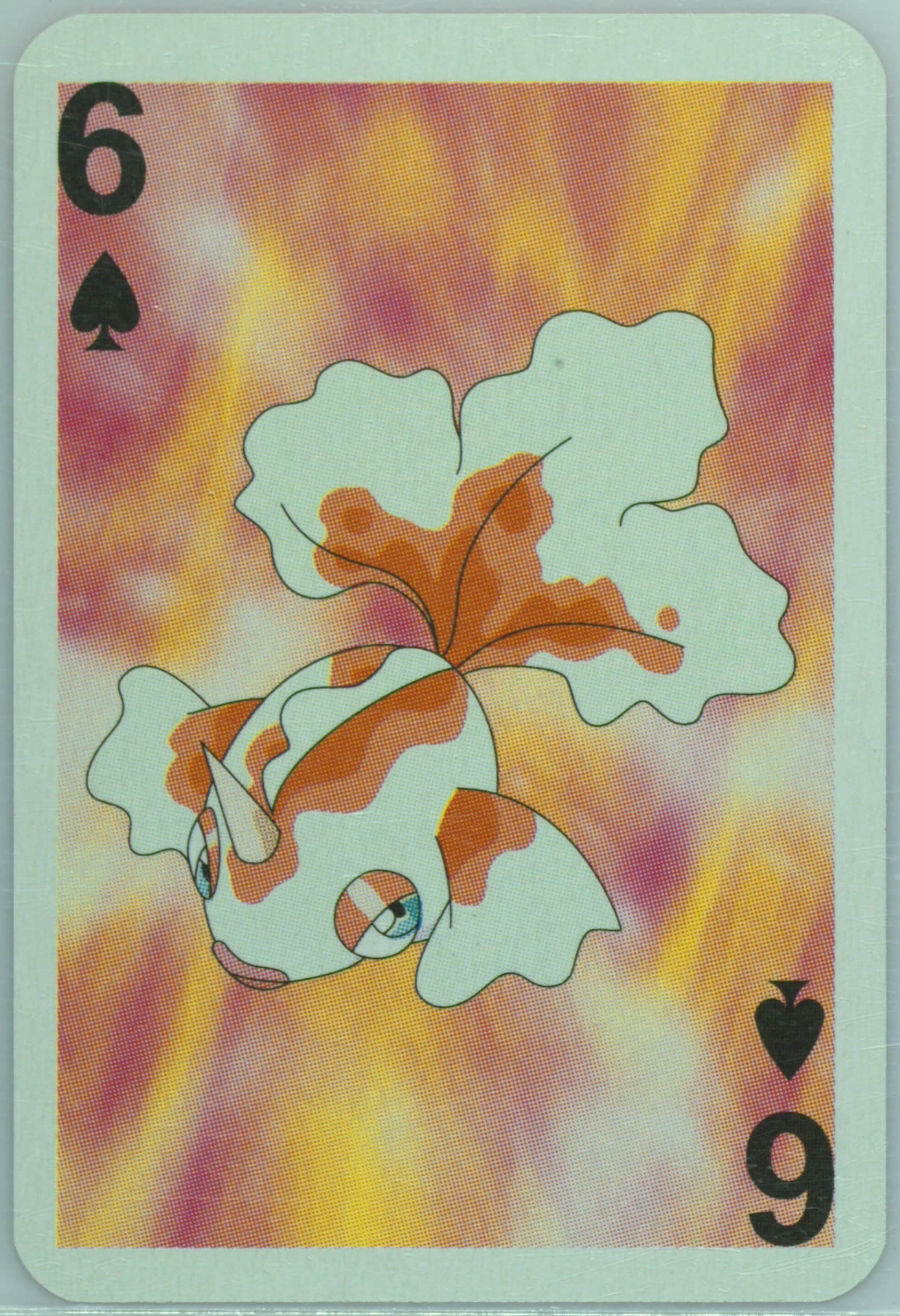 Goldeen 6 of Spades 1999 Bicycle Pokemon Mini Playing Cards Red Deck