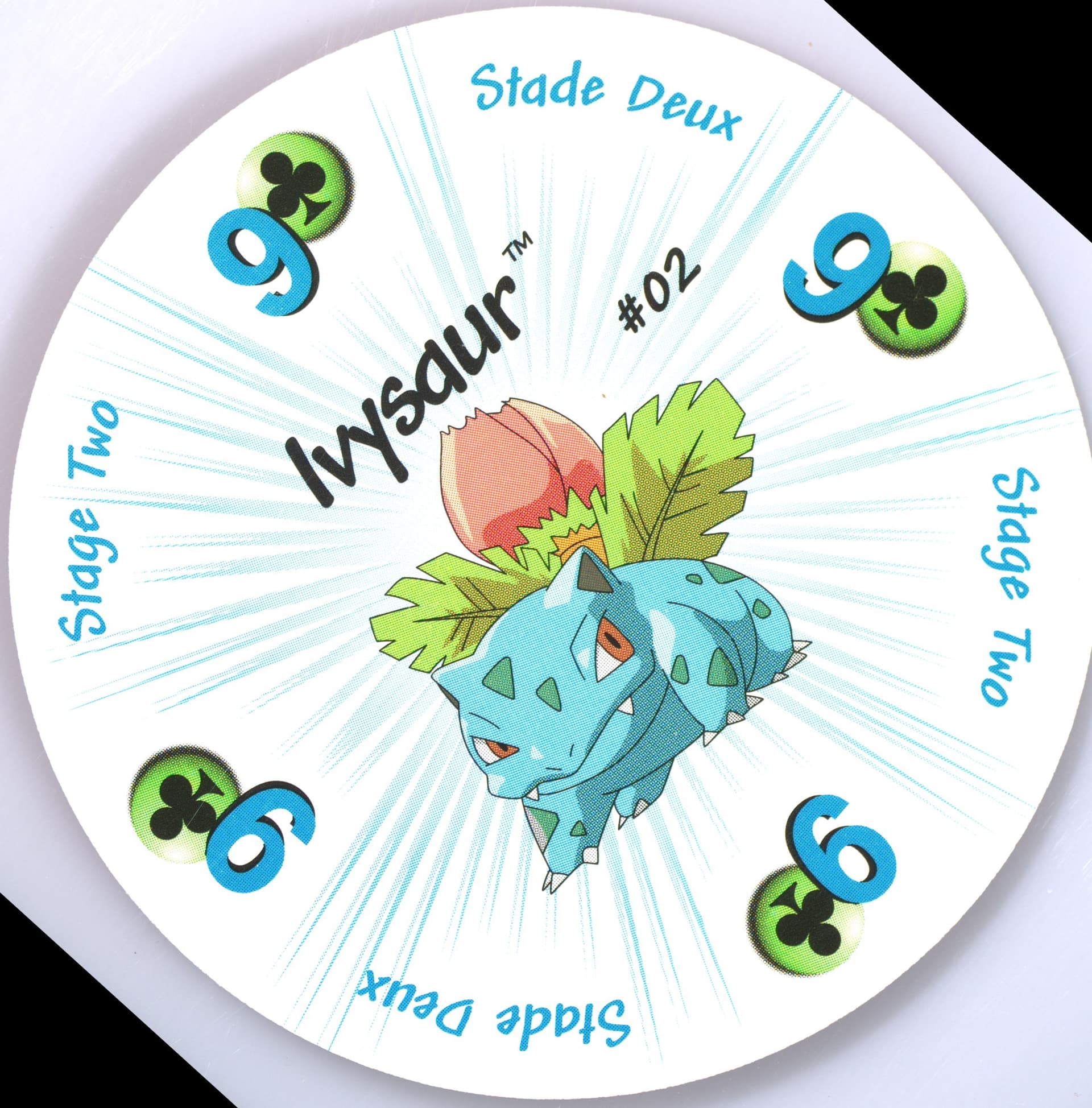 Ivysaur 9 of Clubs-French (2) 1999 Pokemon Rummy