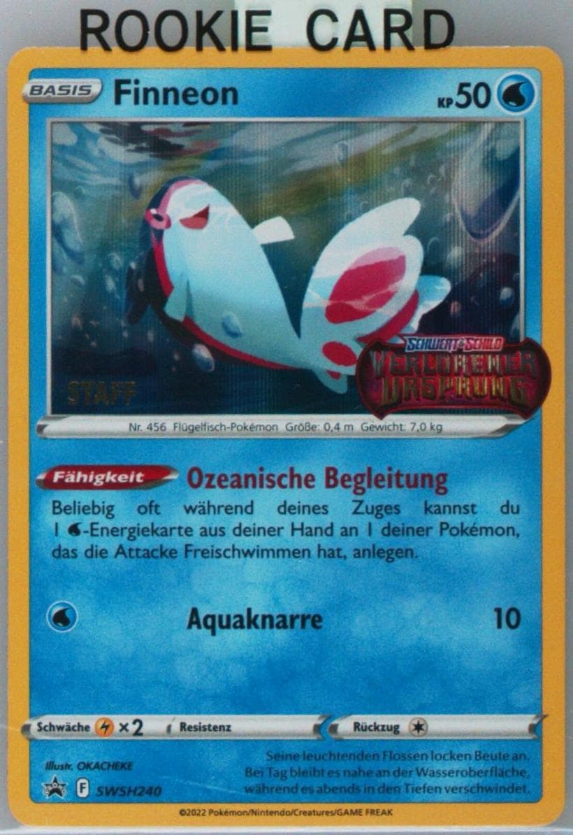 Finneon-Holo Prerelease-Staff-German (240) 2023 Pokemon Swsh Black Star Promo