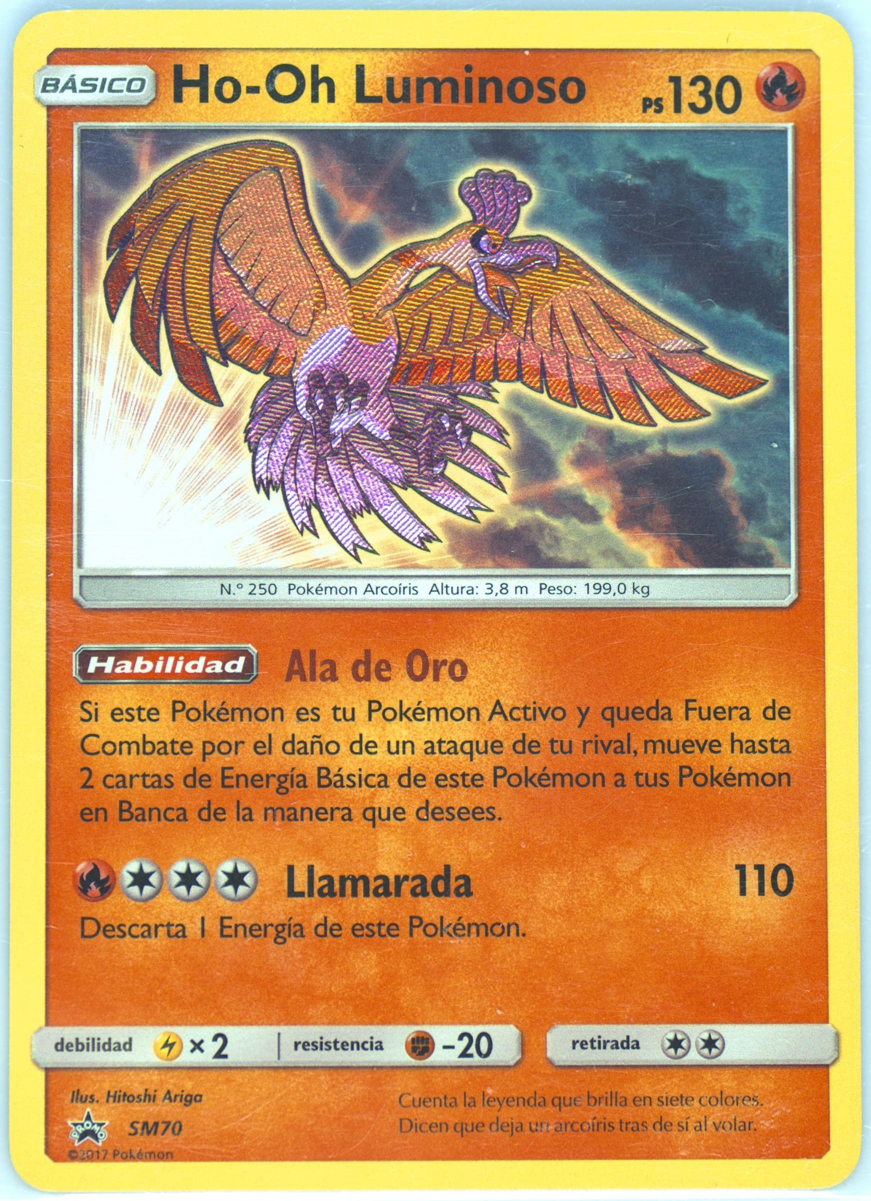 HO-Oh Luminoso-Holo Shining Legends Elite Trainer Box-Spanish (SM70) 2017 Pokemon SM Black Star Promo