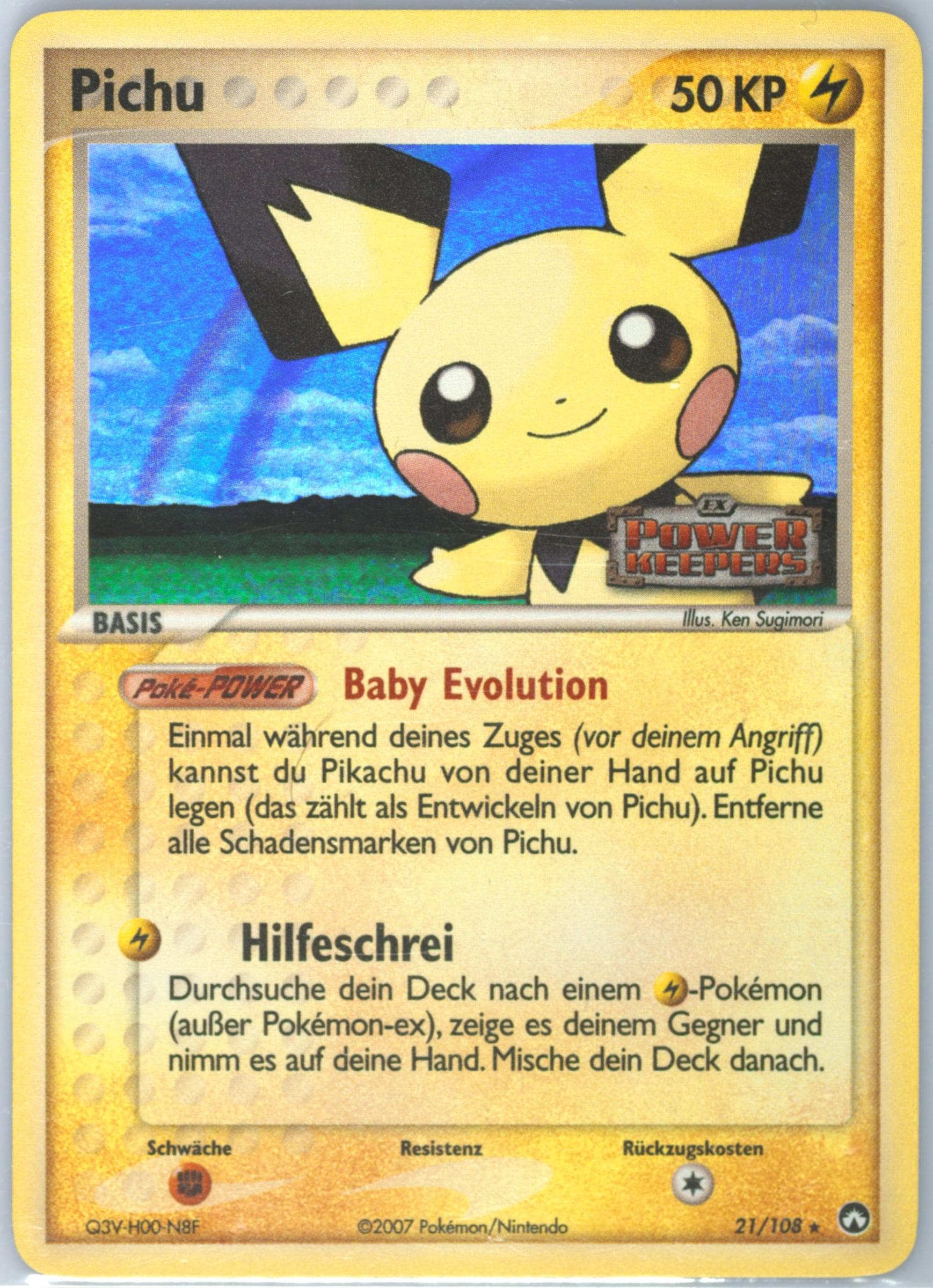 Pichu-Reverse Foil German (21) 2007 Pokemon EX Power Keepers