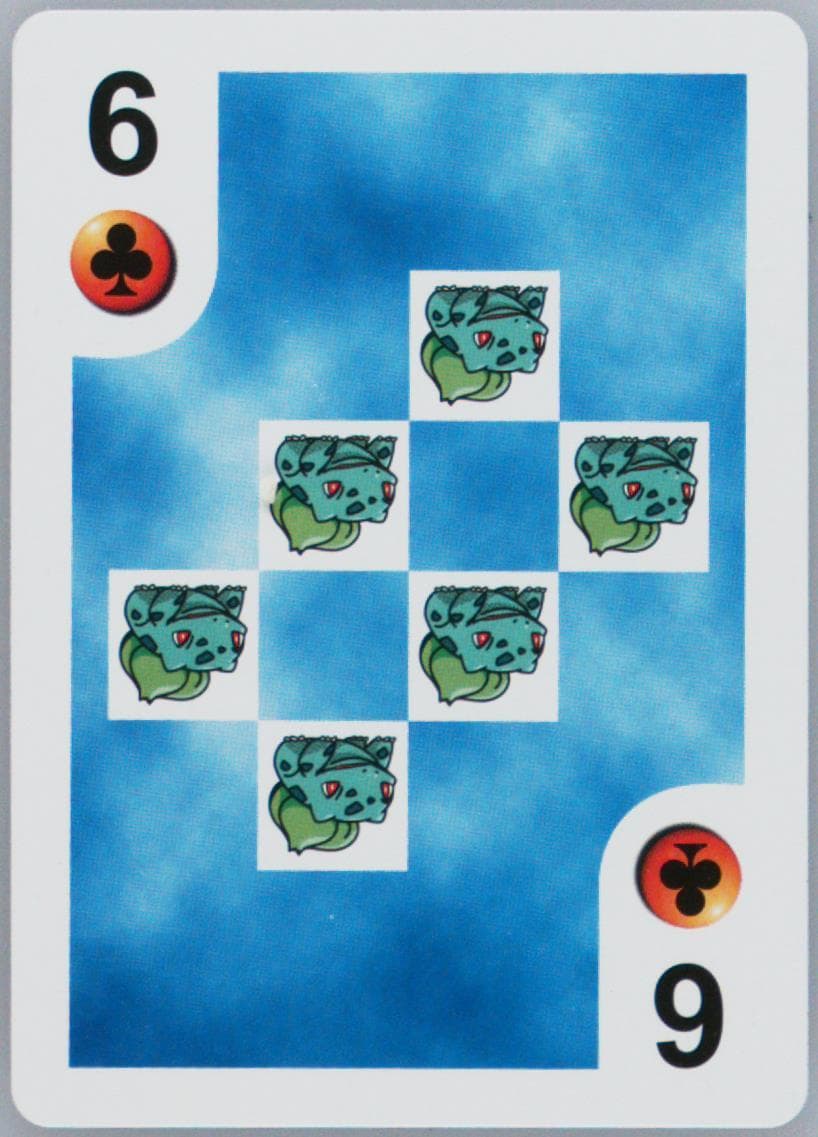 Bulbasaur 6 of Clubs 1999 Bicycle Pokemon Playing Cards