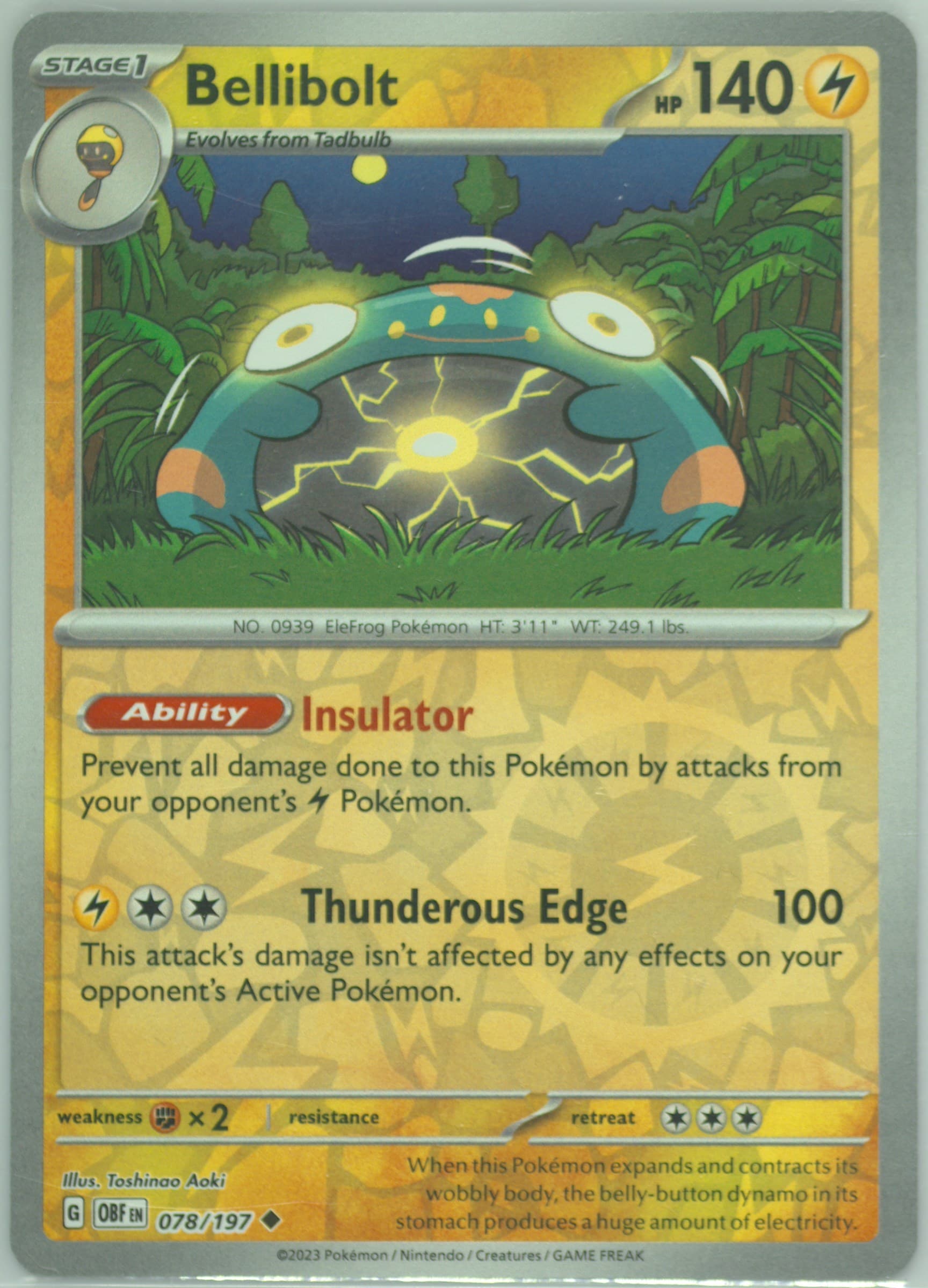 Bellibolt Reverse Holo (078) 2023 Pokemon Obf EN-Obsidian Flames