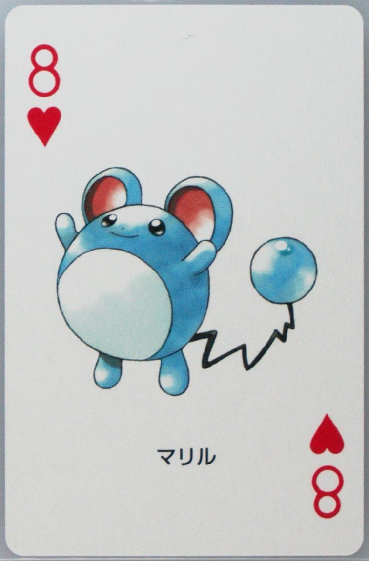 Marill 8 of Hearts 2003 Pokemon Sapphire Version Playing Cards