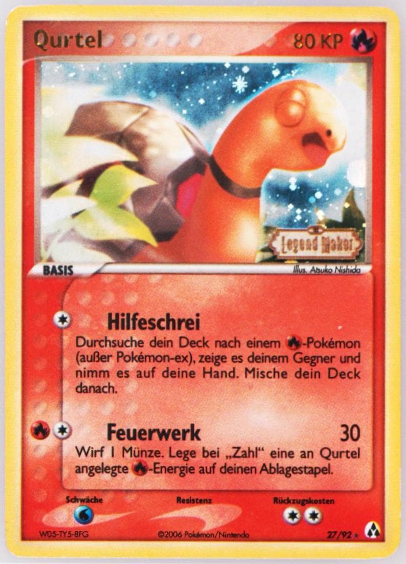 Qurtel-Reverse Foil German (27) 2006 Pokemon EX Legend Maker
