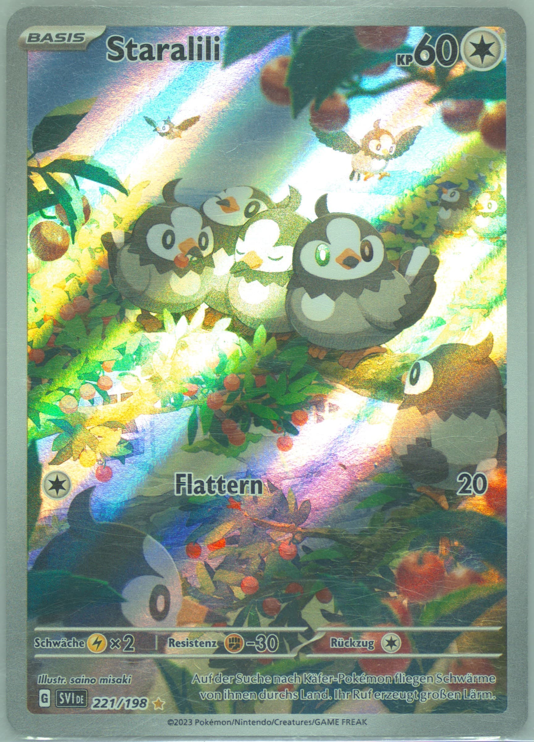 Starly Illustration Rare (221) 2023 Pokemon German Svi de-Scarlet & Violet