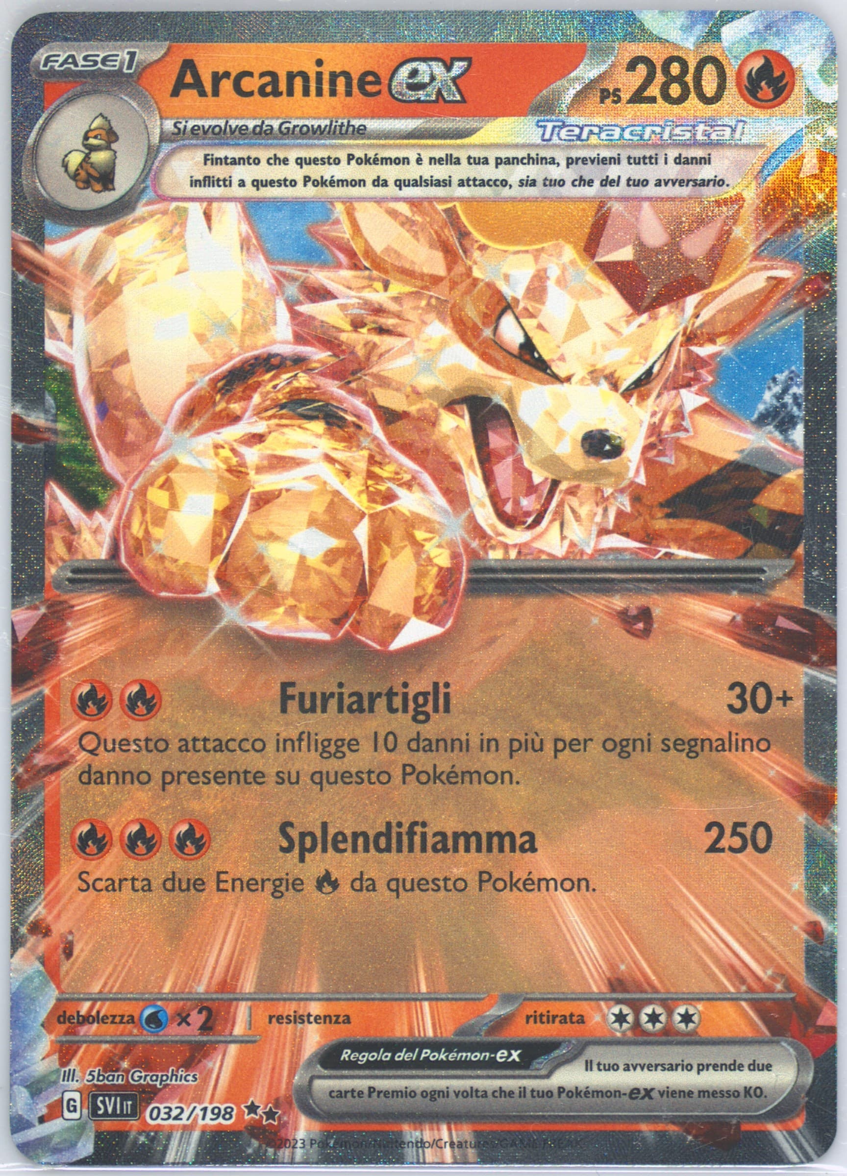 Arcanine EX (032) 2023 Pokemon Italian Svi It-Scarlet & Violet