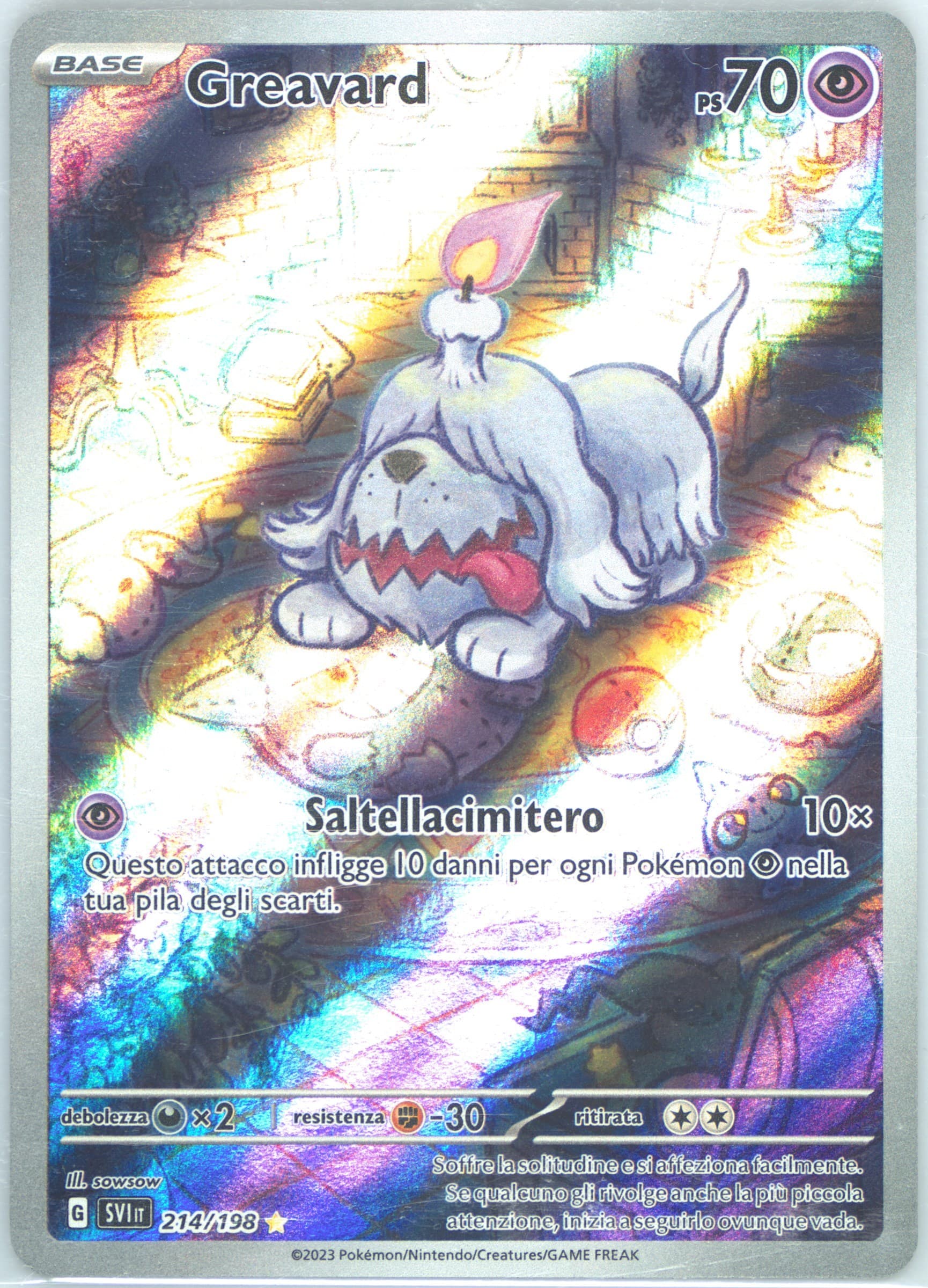 Greavard Illustration Rare (214) 2023 Pokemon Italian Svi It-Scarlet & Violet