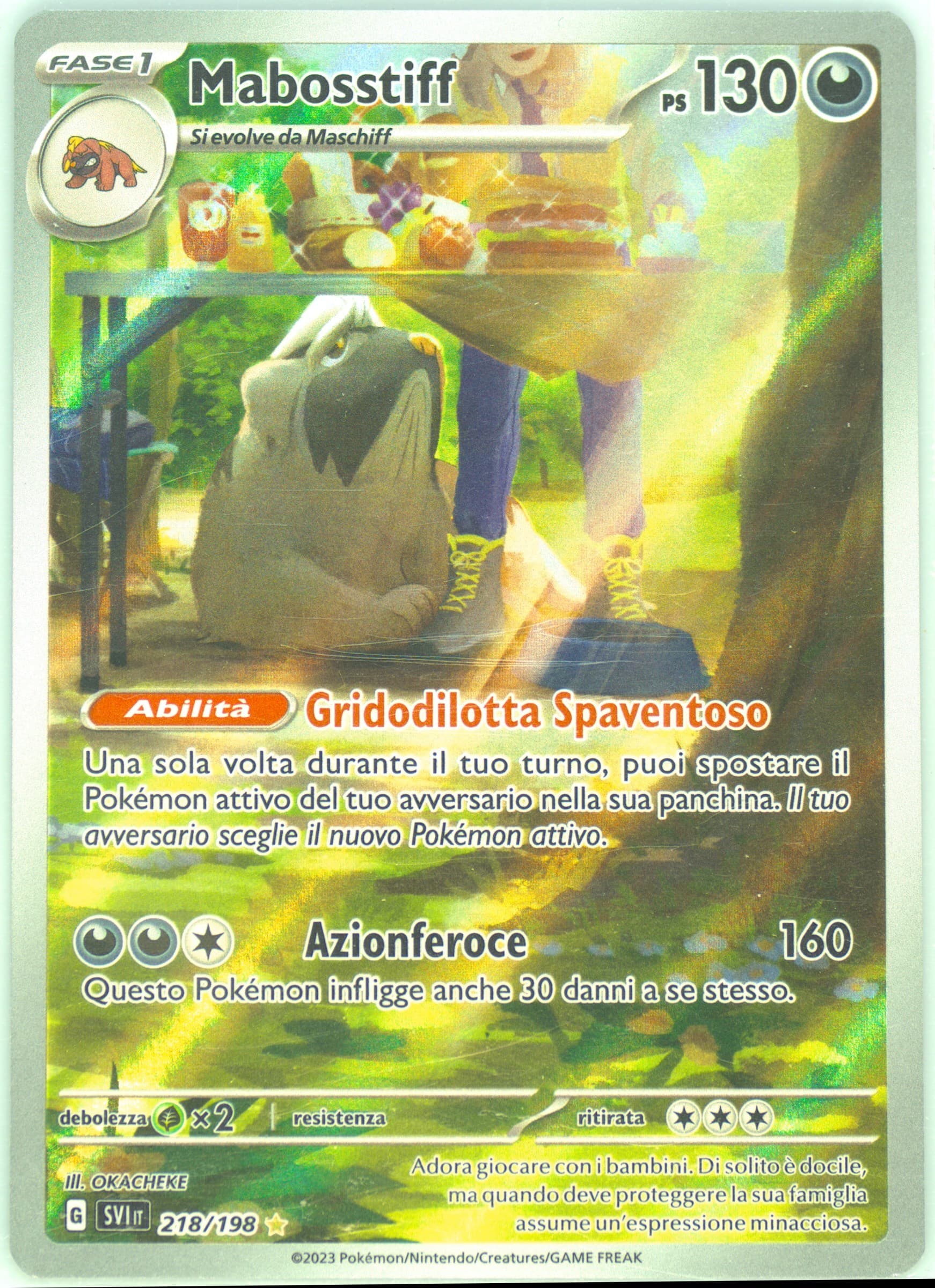 Mabosstiff Illustration Rare (218) 2023 Pokemon Italian Svi It-Scarlet & Violet