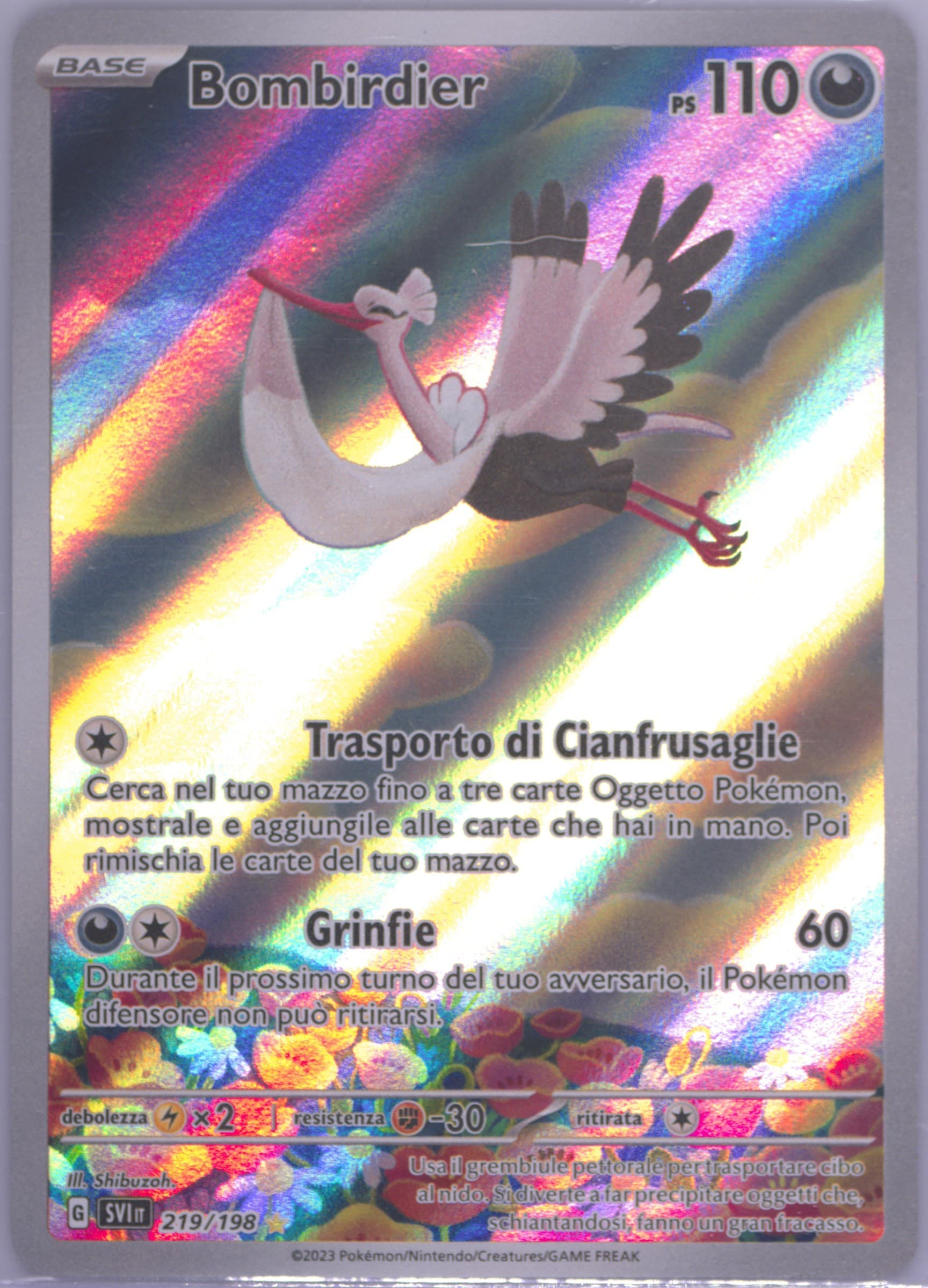 Bombirdier Illustration Rare (219) 2023 Pokemon Italian Svi It-Scarlet & Violet