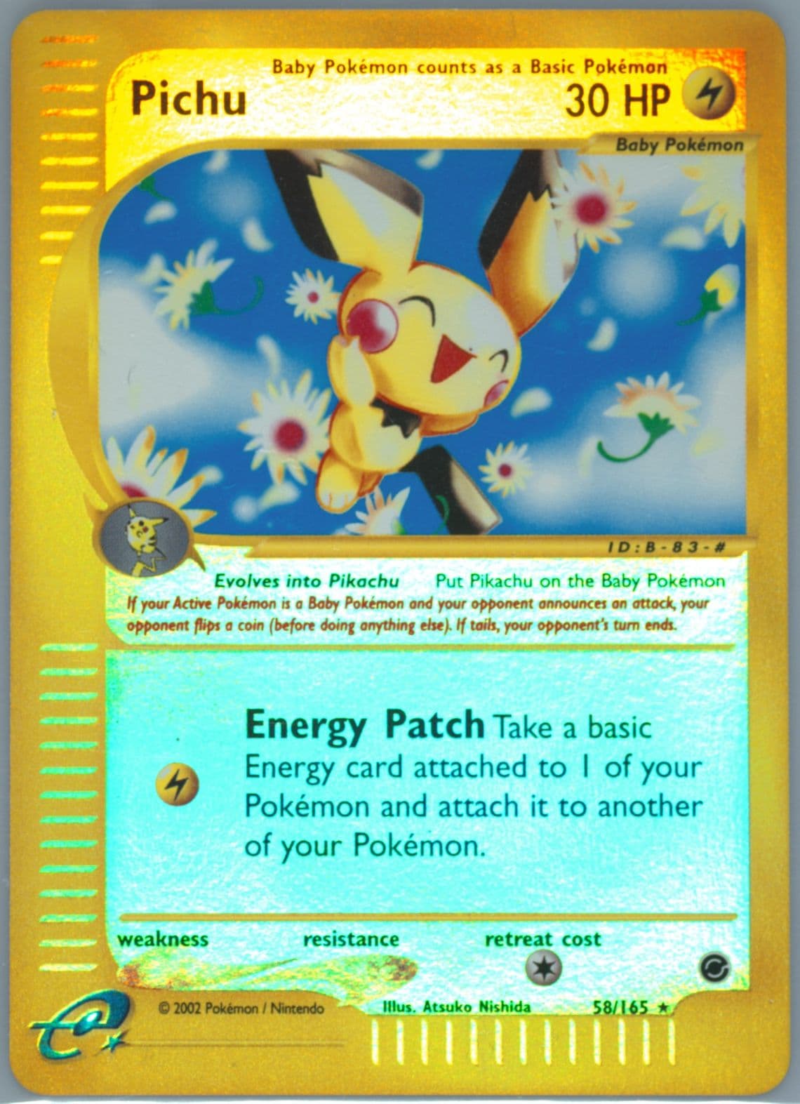 Pichu-Reverse Foil (58) 2002 Pokemon Expedition