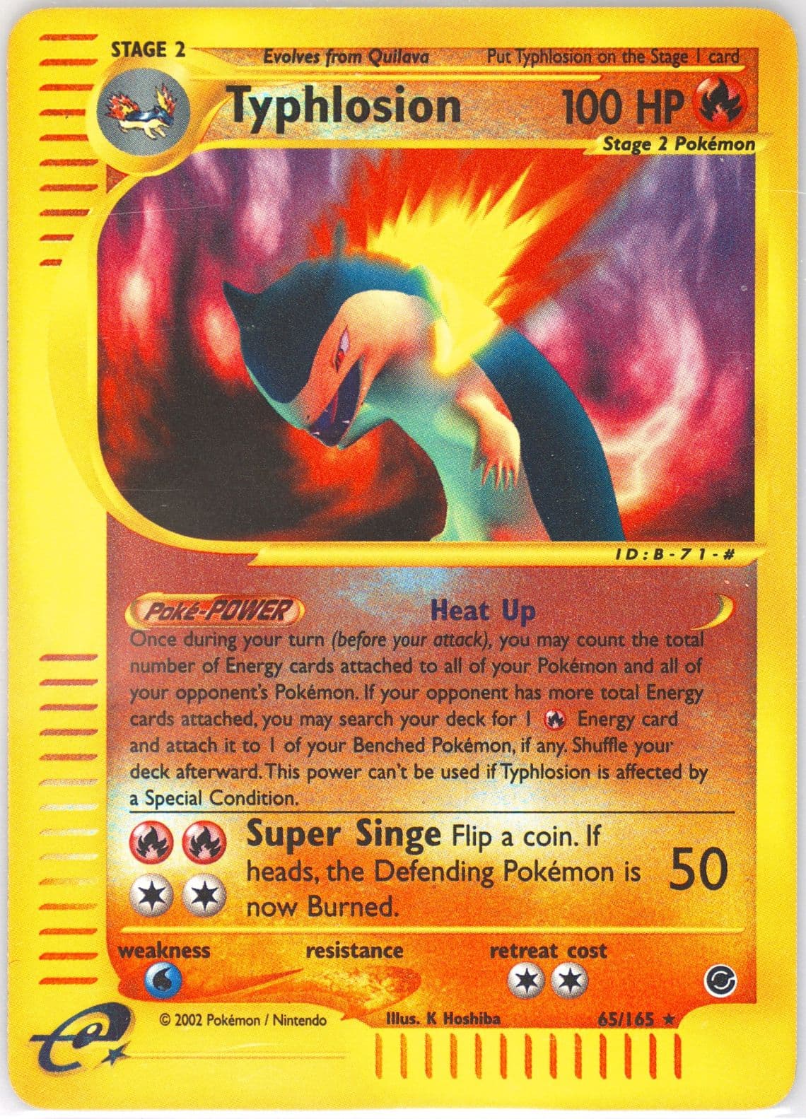 Typhlosion-Reverse Foil (65) 2002 Pokemon Expedition