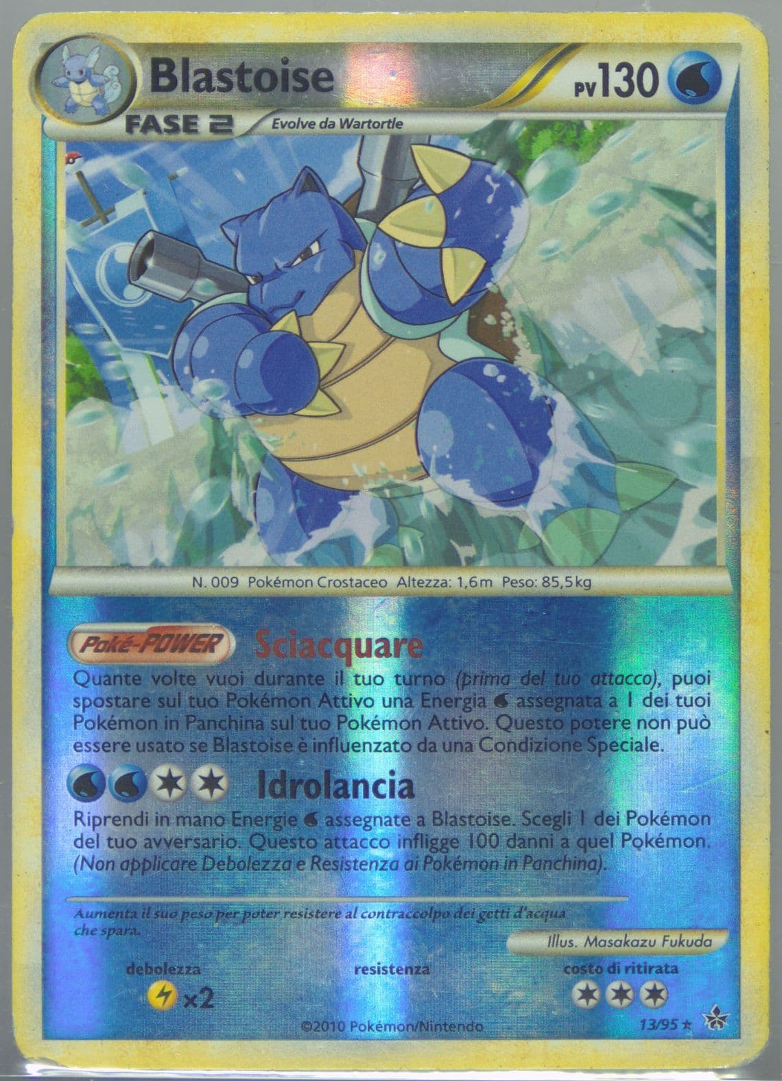 Blastoise-Reverse Foil Italian (13) 2010 Pokemon Heartgold & Soulsilver Unleashed