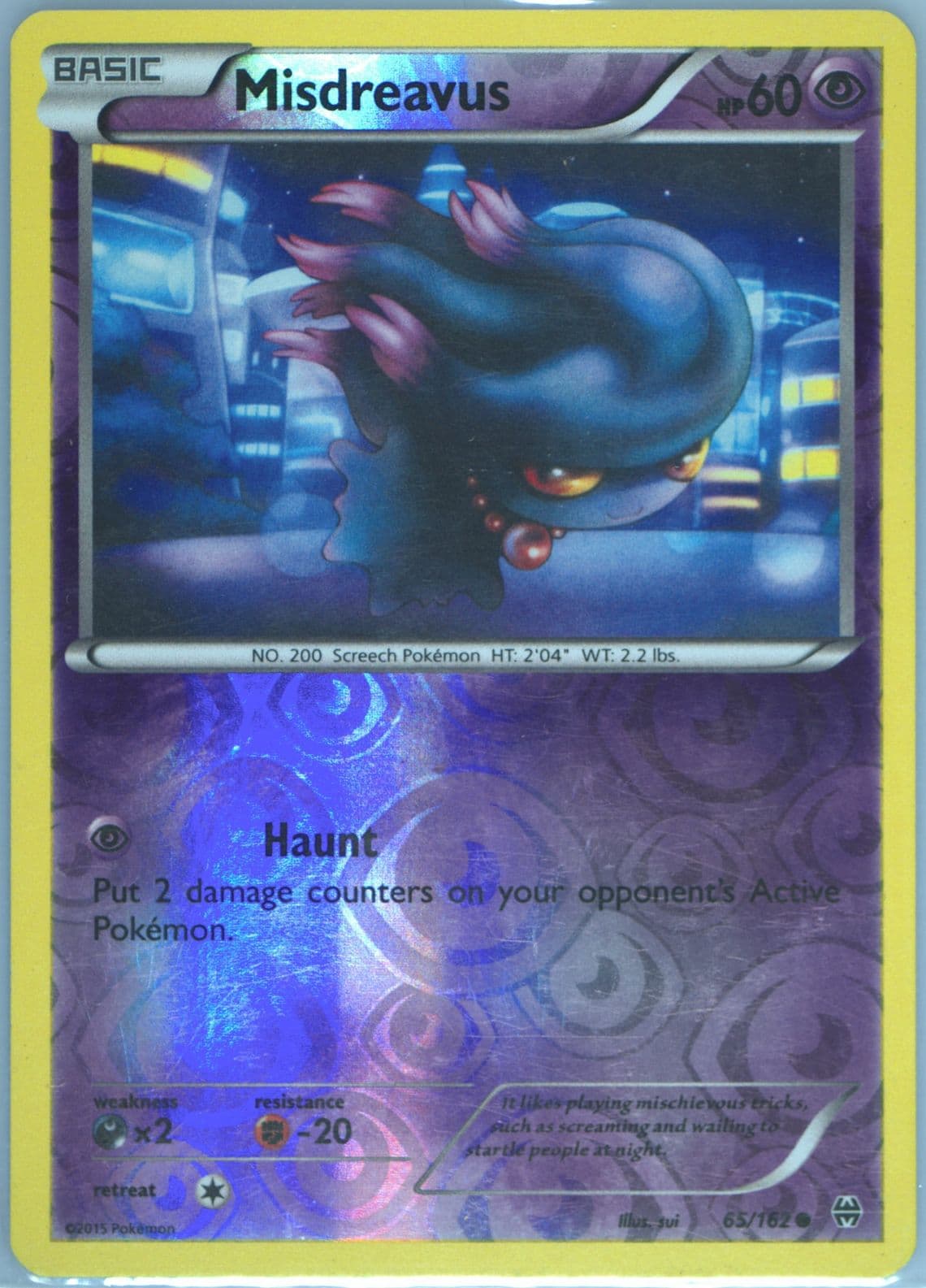 Misdreavus-Reverse Foil (65) 2015 Pokemon XY Breakthrough