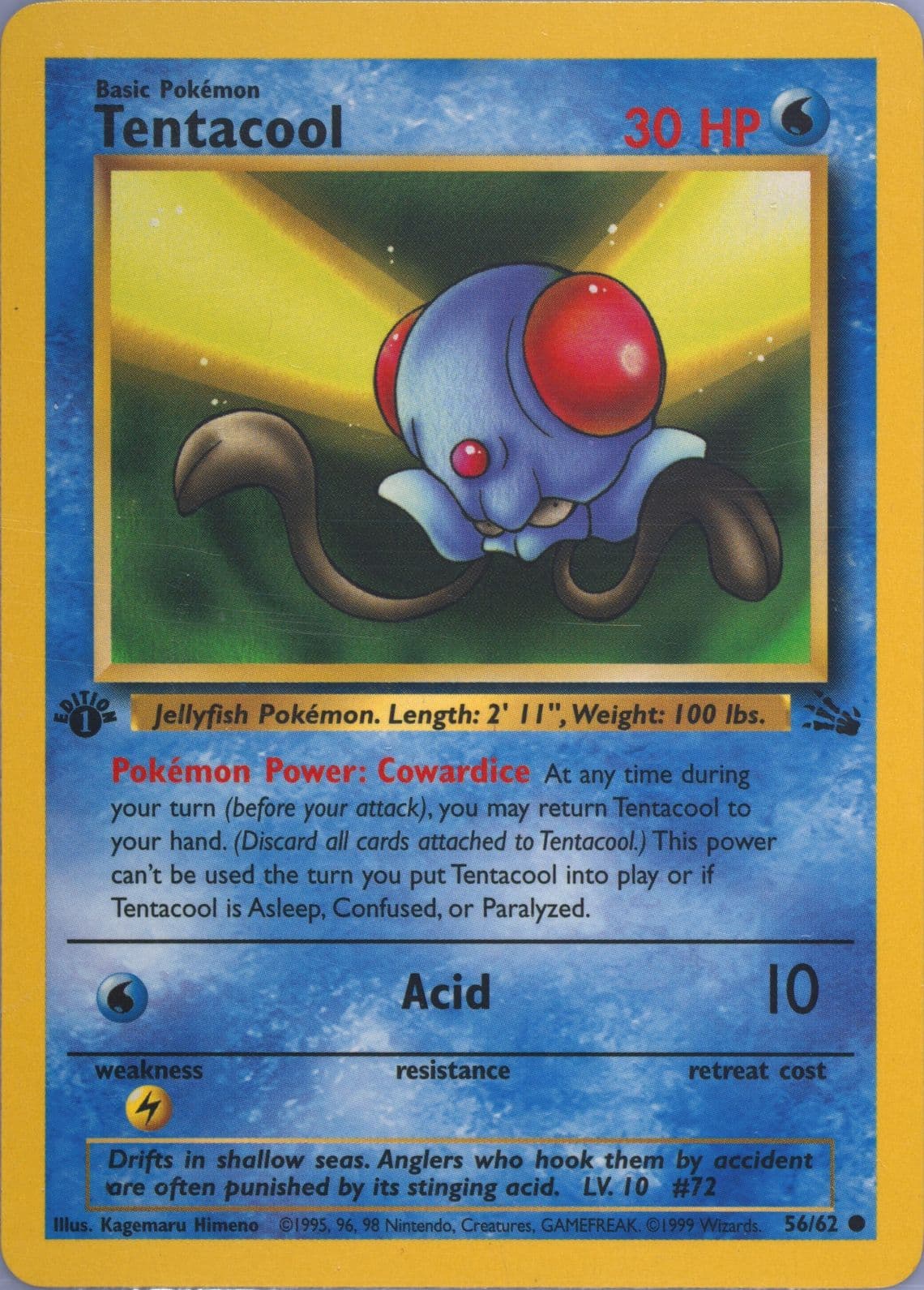 Tentacool 1st Edition (56) 1999 Pokemon Fossil