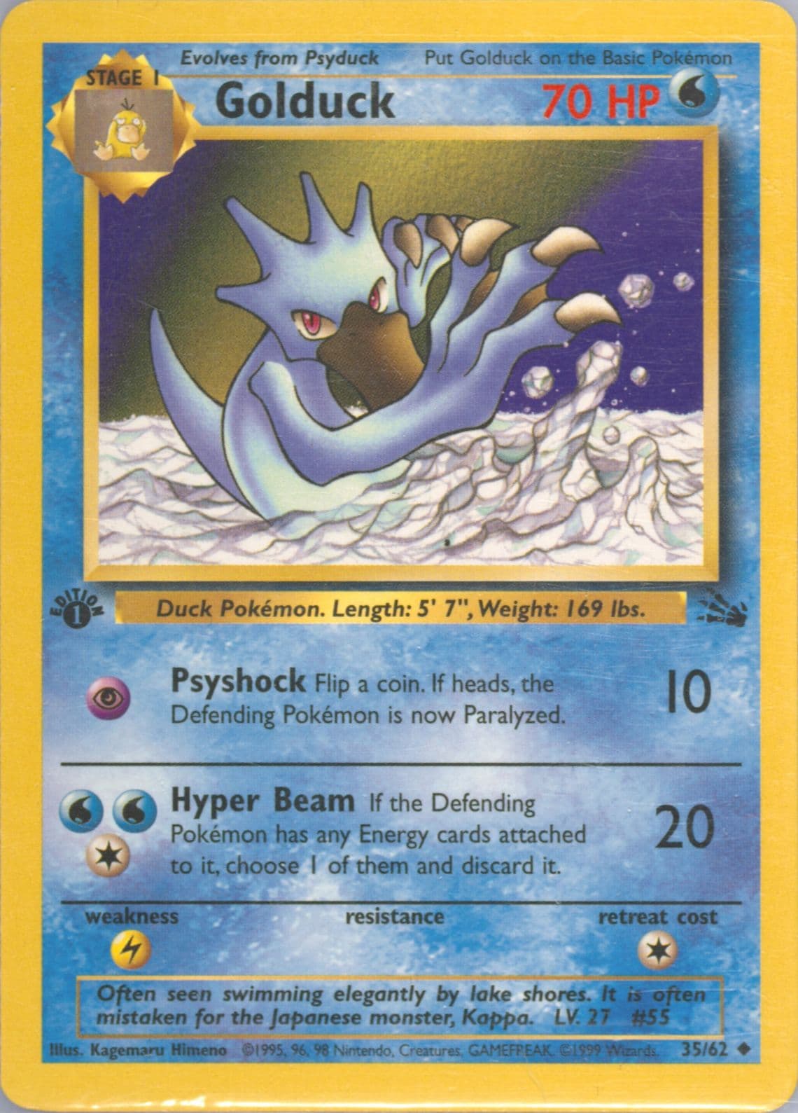 Golduck 1st Edition (35) 1999 Pokemon Fossil