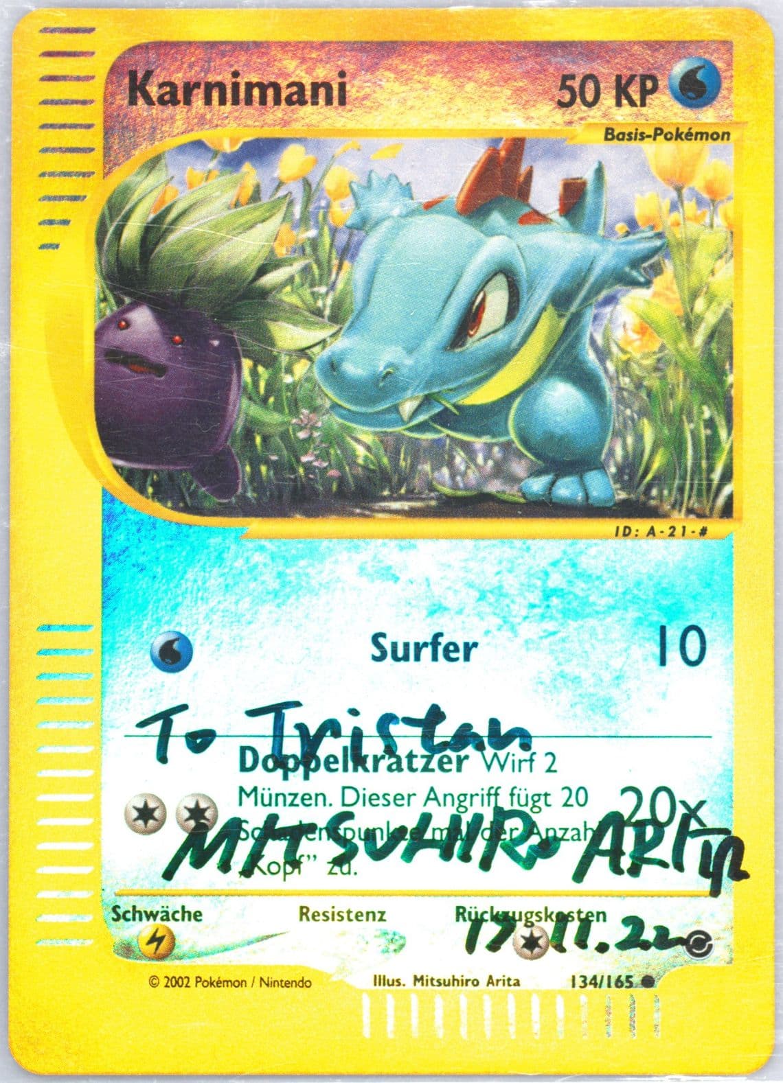 Karnimani-Reverse Foil German (134) 2002 Pokemon Expedition