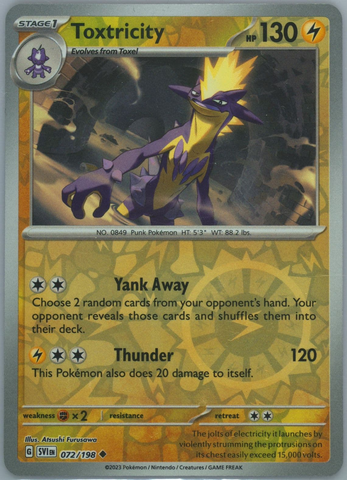 Toxtricity Reverse Holo (072) 2023 Pokemon Svi EN-Scarlet & Violet