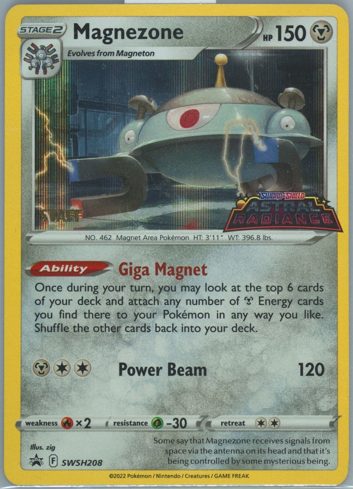 Magnezone-Holo Prerelease-Staff (208) 2023 Pokemon Swsh Black Star Promo