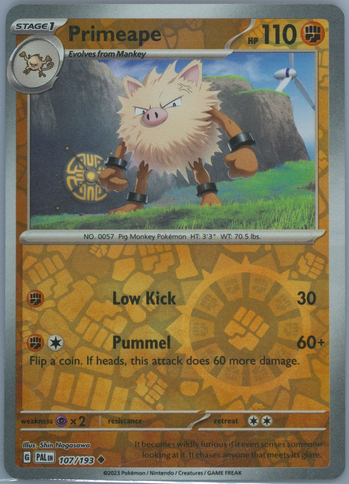 Primeape Reverse Holo (107) 2023 Pokemon Pal EN-Paldea Evolved