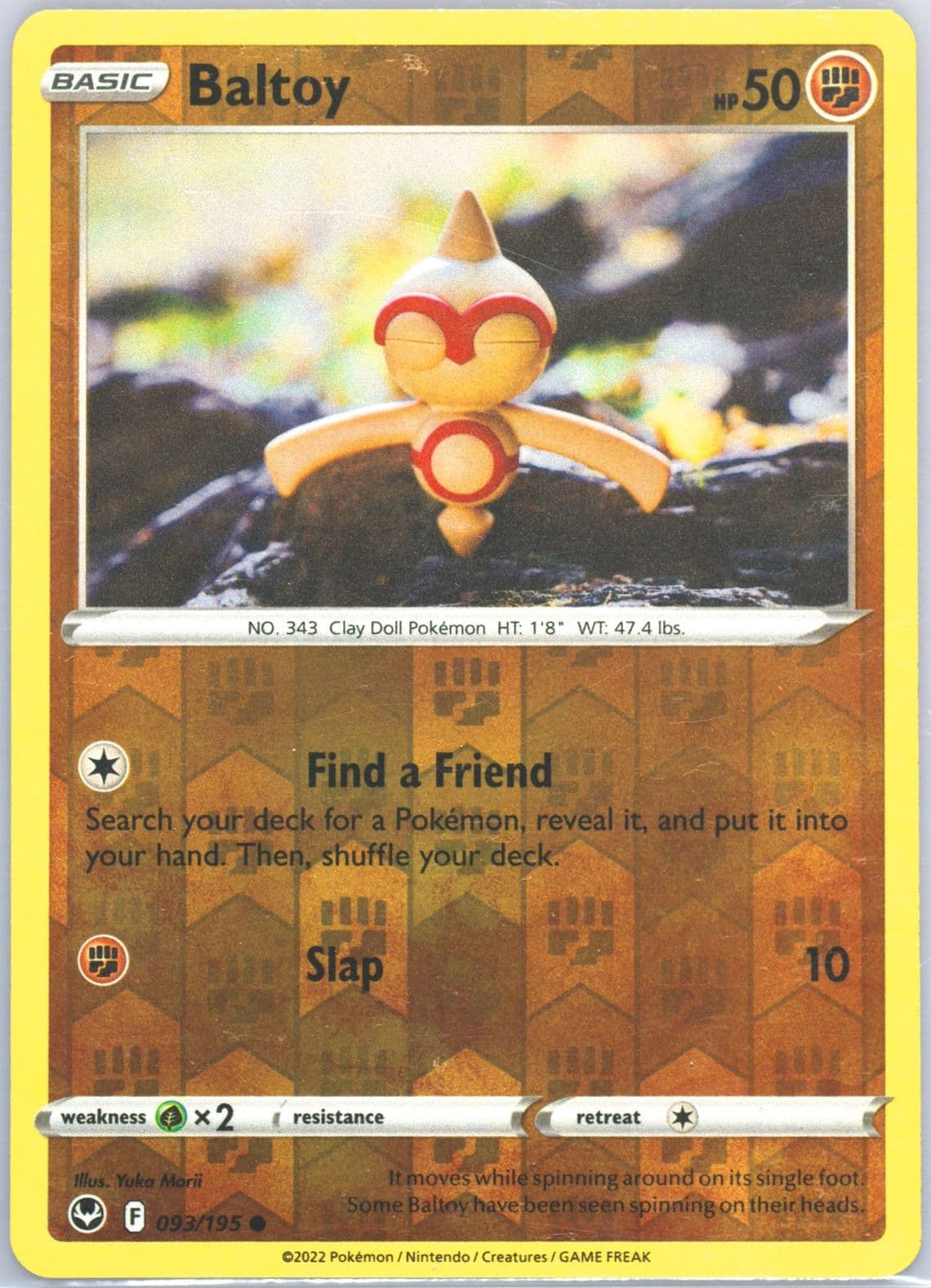 Baltoy-Reverse Foil (093) 2022 Pokemon Sword & Shield Silver Tempest