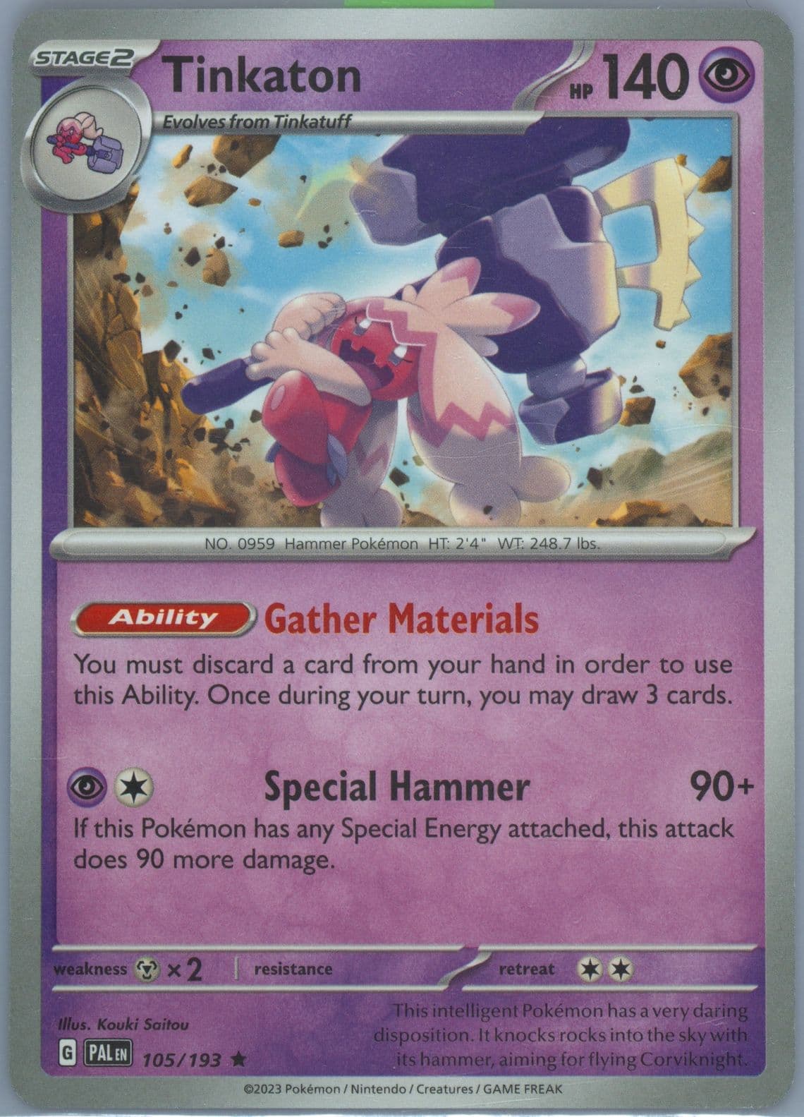 Tinkaton Paldea Evolved Build & Battle Box (105) 2023 Pokemon Pal EN-Paldea Evolved