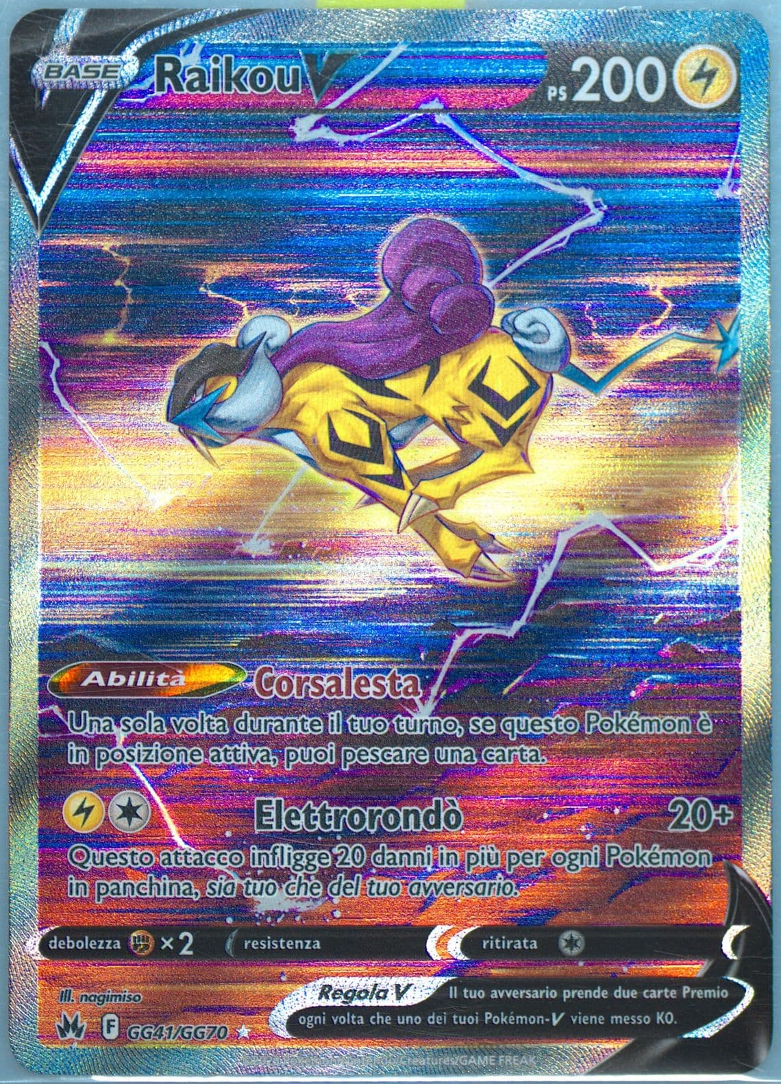 Full Art/Raikou V Italian (GG41) 2023 Pokemon Sword and Shield Crown Zenith
