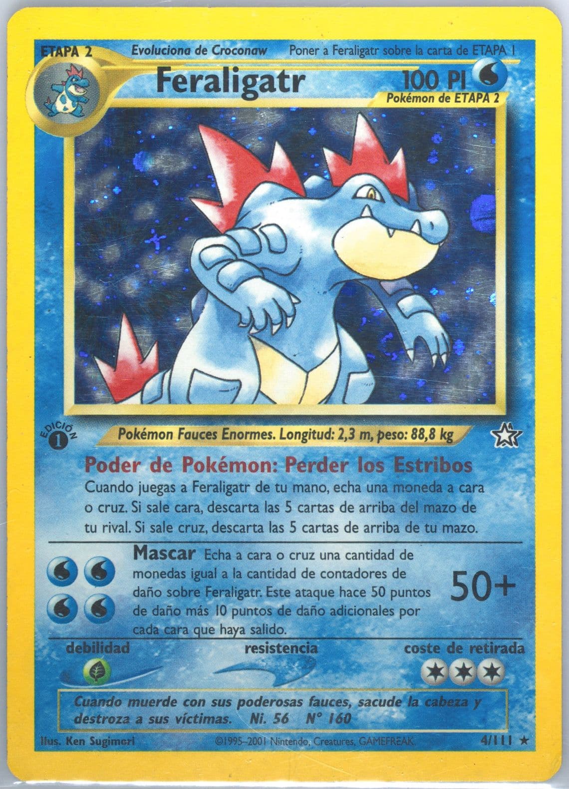 Feraligatr-Holo 1st Edition (4) 2001 Pokemon Spanish Neo Genesis
